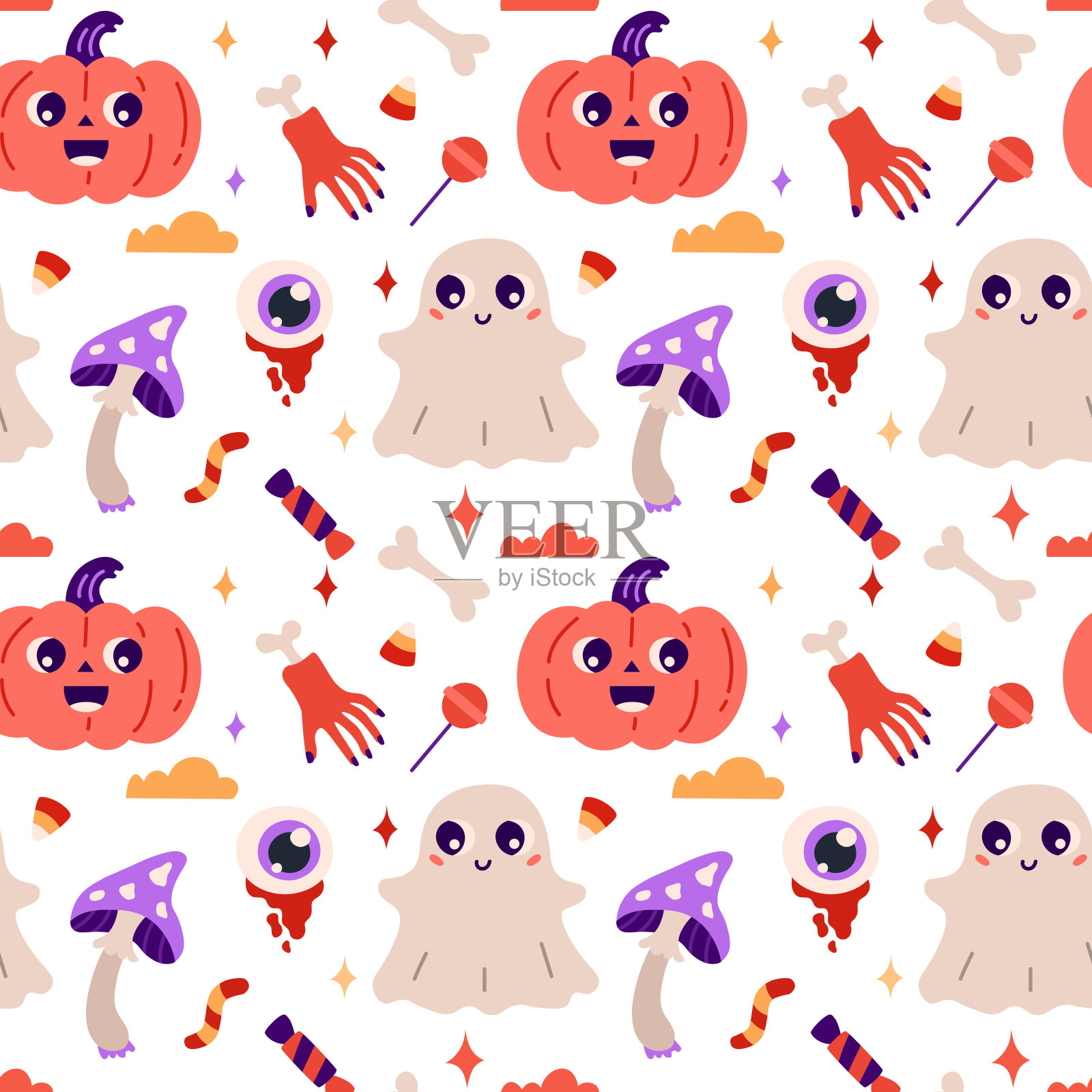 万圣节快乐模式。插画图片素材