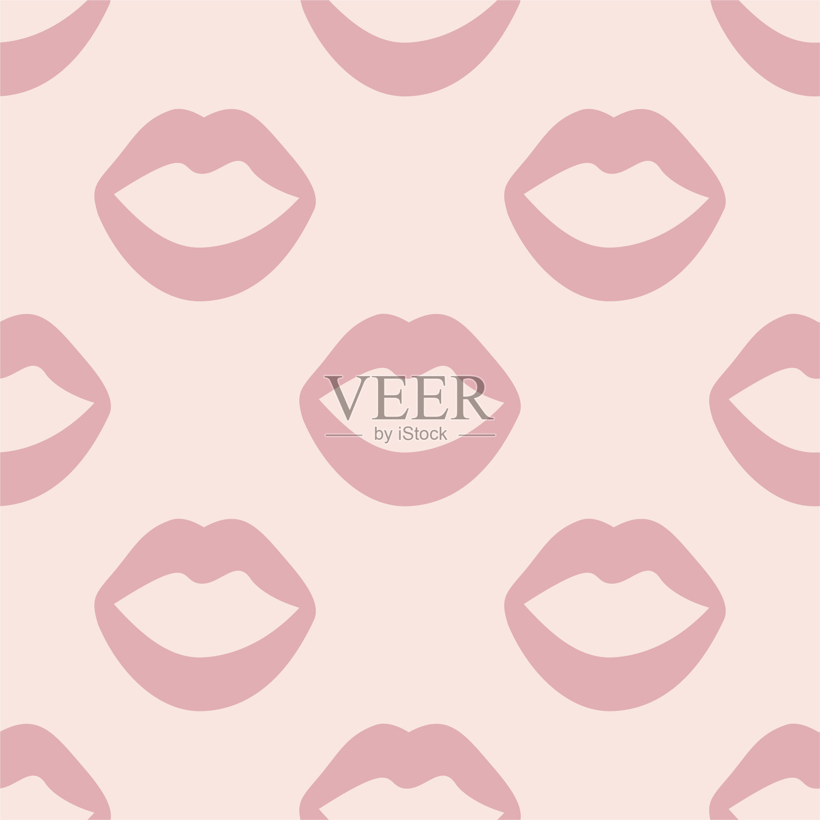 无缝矢量嘴唇模式。为设计，织物，纺织品等提供时尚背景。插画图片素材