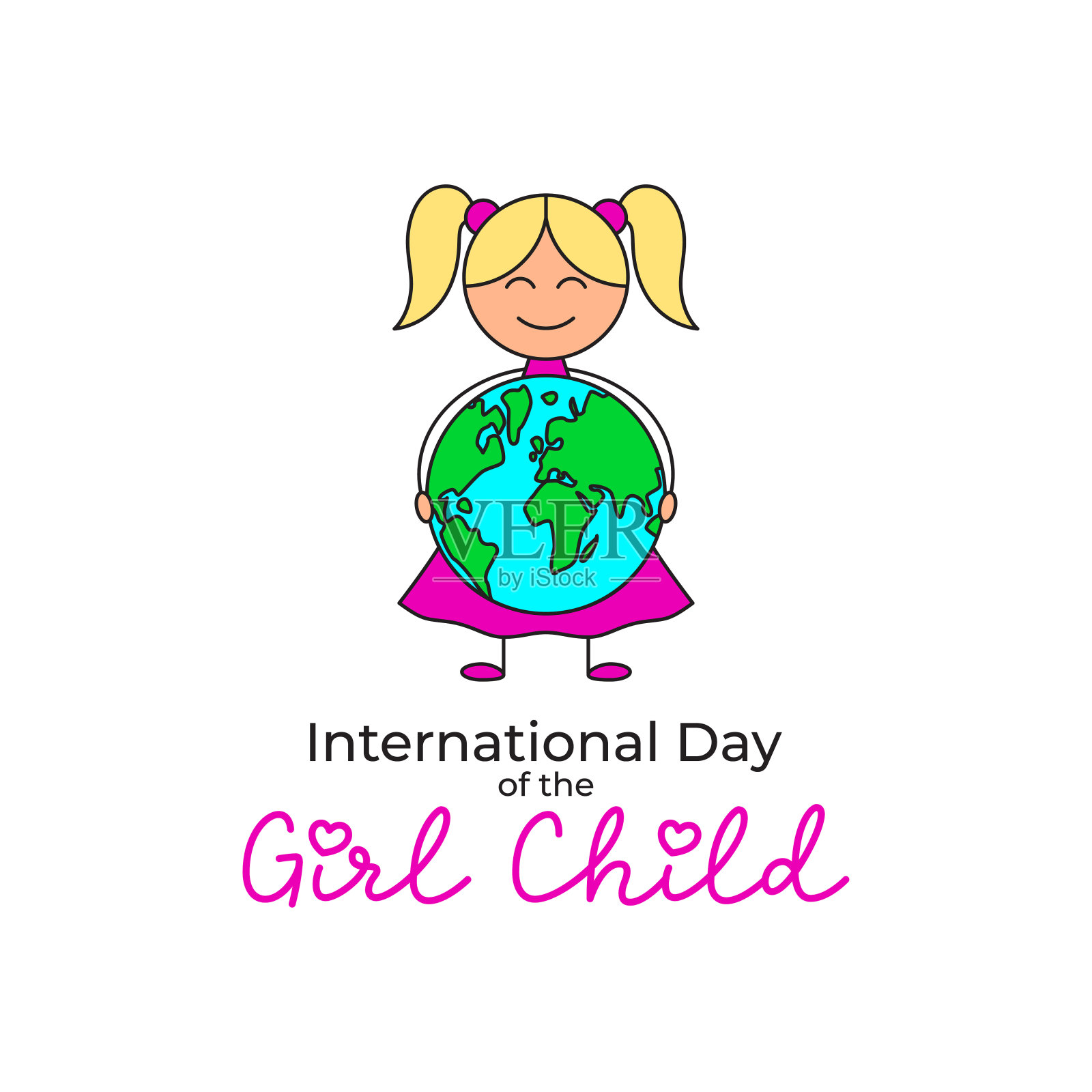 国际女童日标志插画图片素材