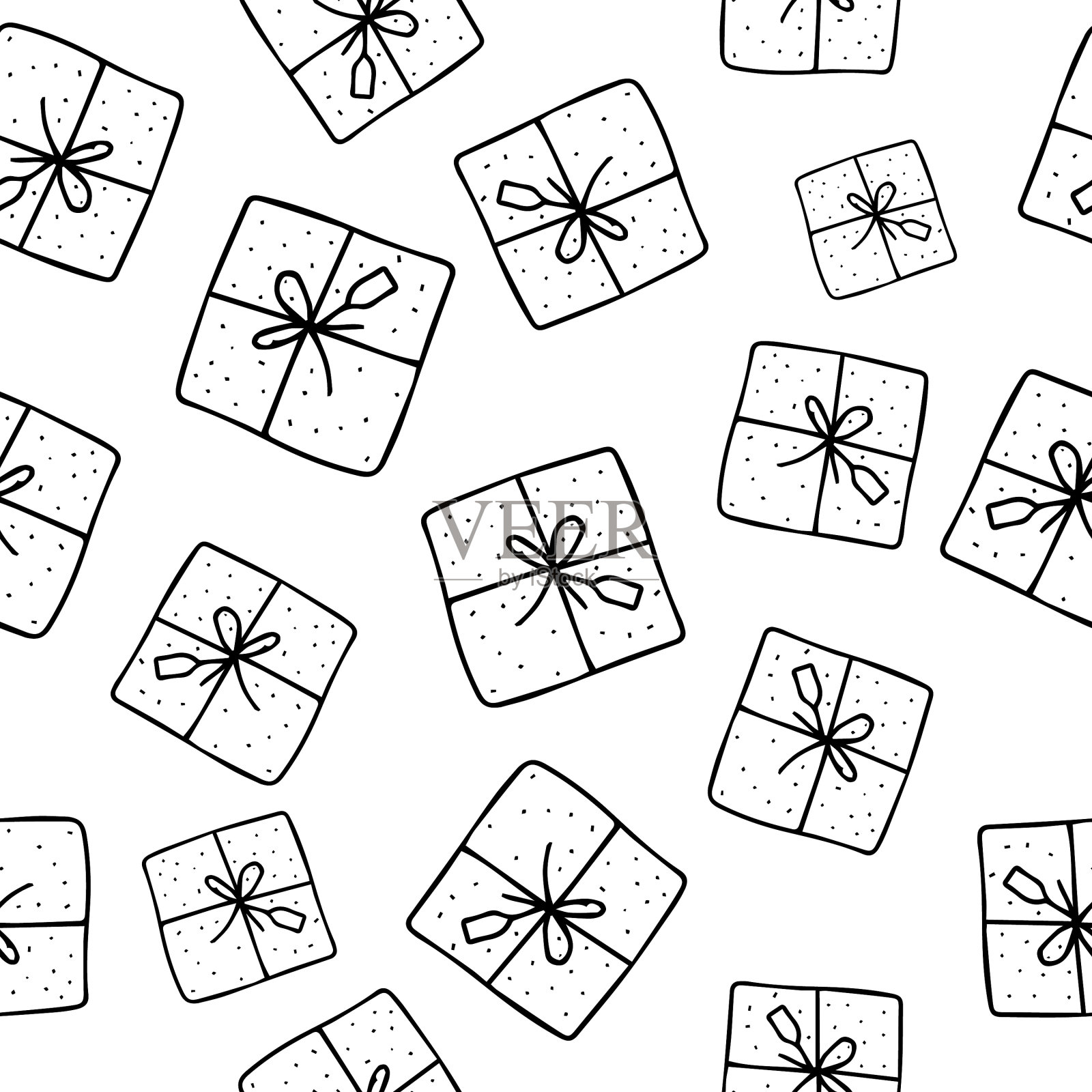 礼品盒图案无缝搭配礼品背景插画图片素材