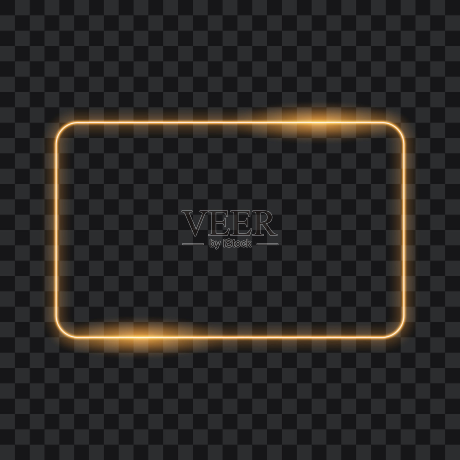 透明背景上的霓虹灯框架，矢量插图。插画图片素材