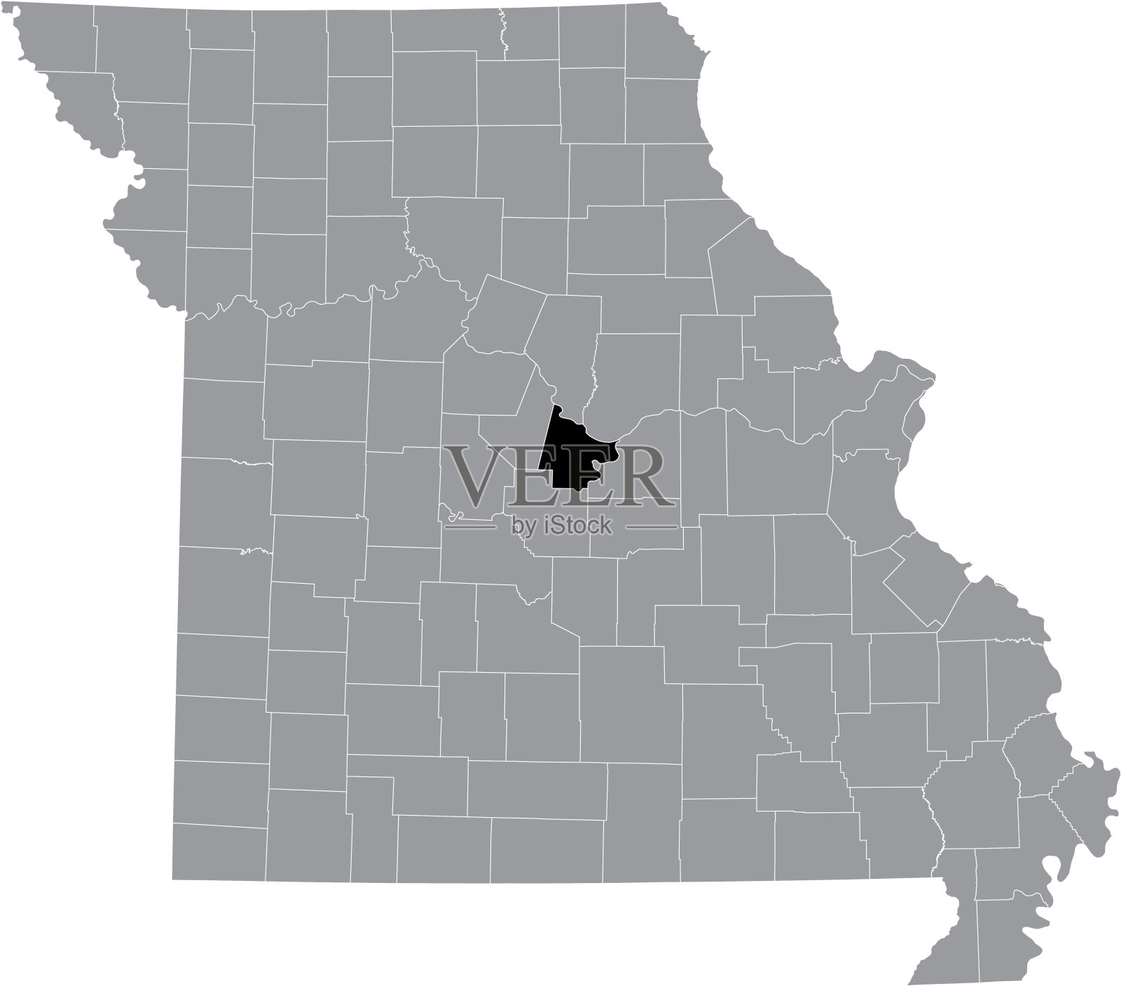 美国密苏里州科尔县的位置地图插画图片素材