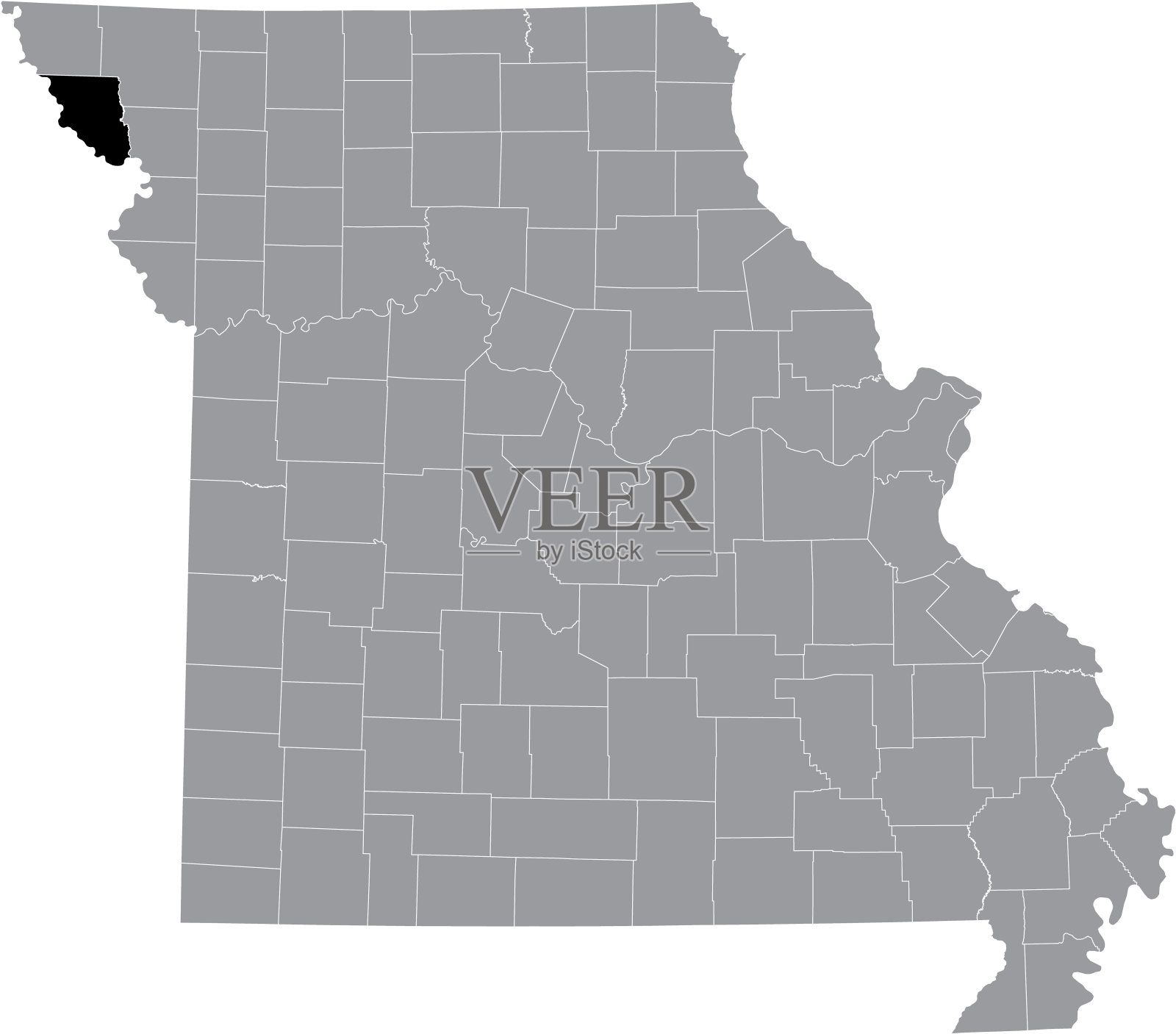 美国密苏里州霍尔特县的位置地图插画图片素材