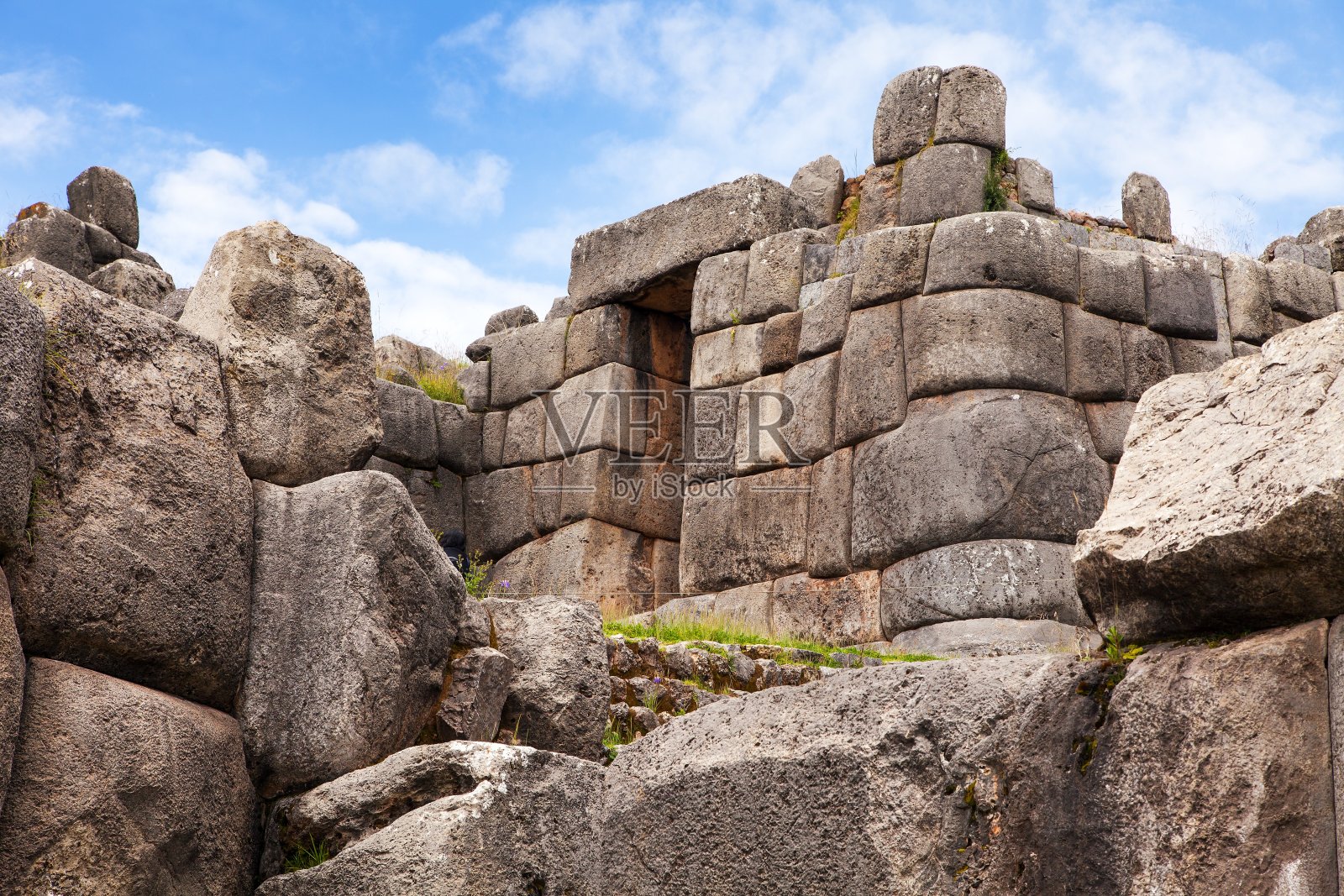 萨克赛瓦曼，秘鲁库斯科或库斯科镇的印加遗迹照片摄影图片