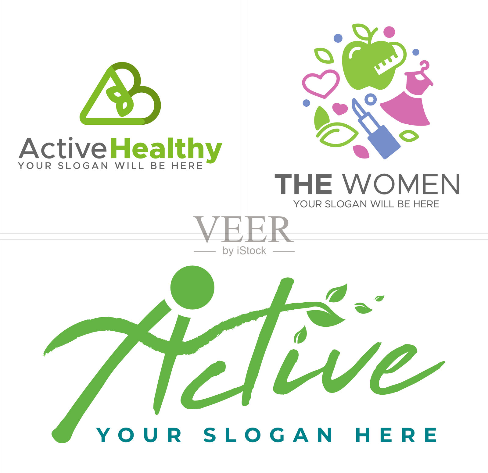 美丽健康女性标志设计插画图片素材