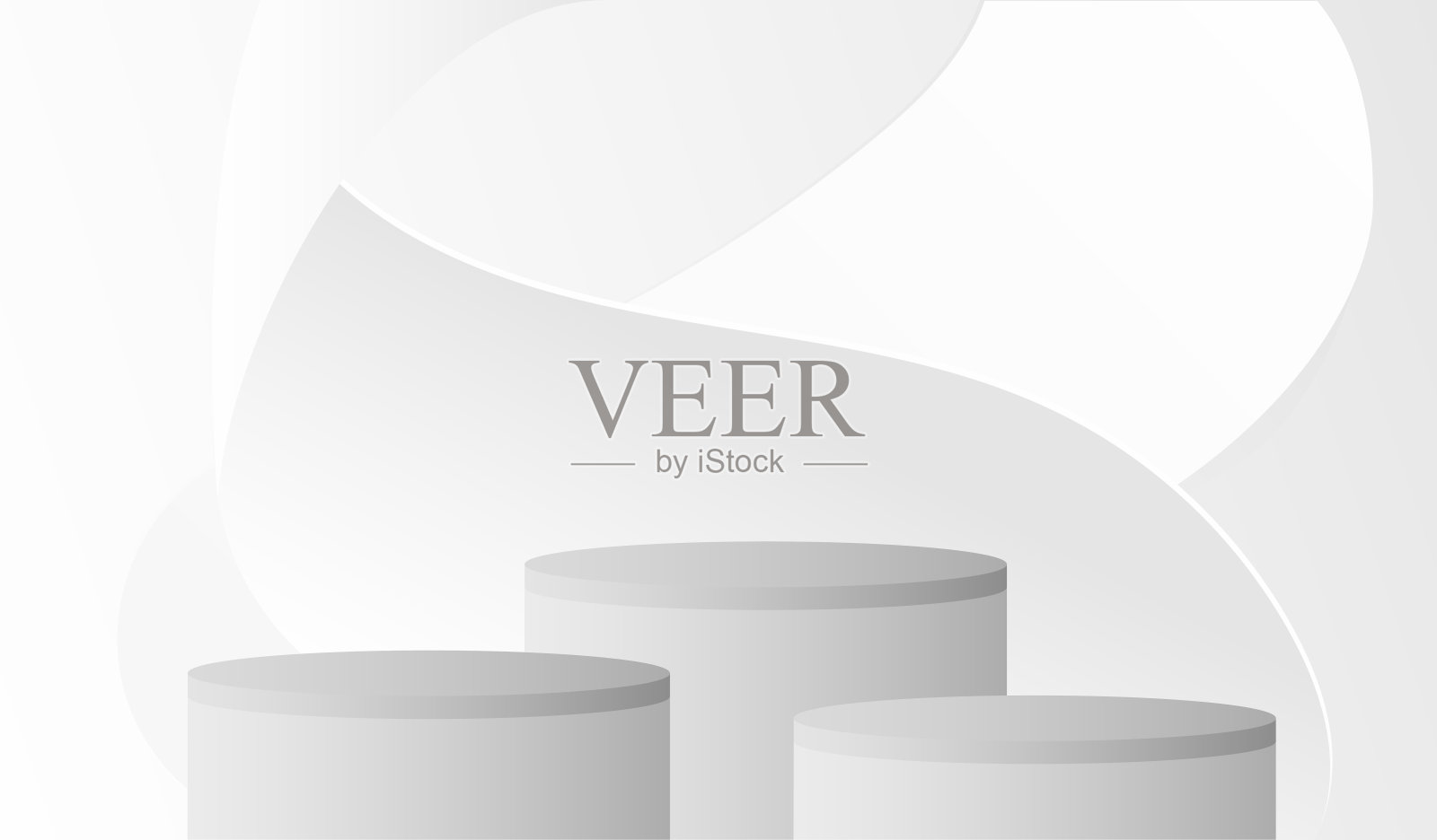 基座基座基座上有白色的纸漩涡在背景上流动。插画图片素材