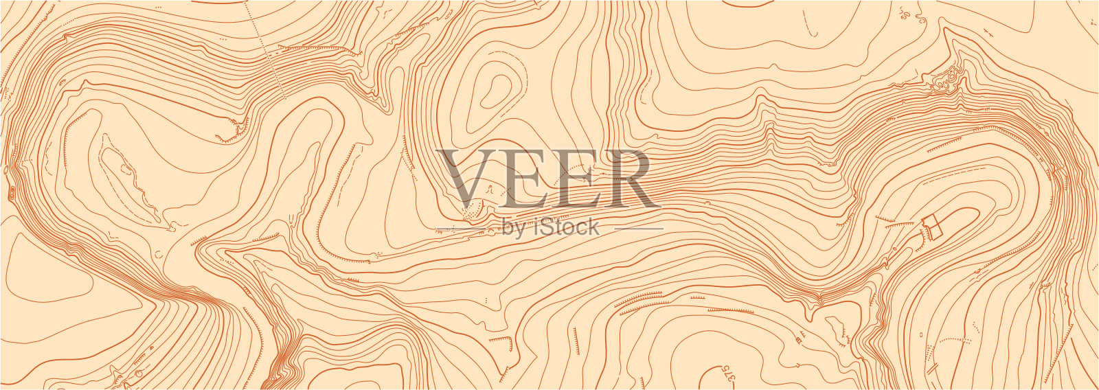 在白色背景上抽象的矢量地形图插画图片素材