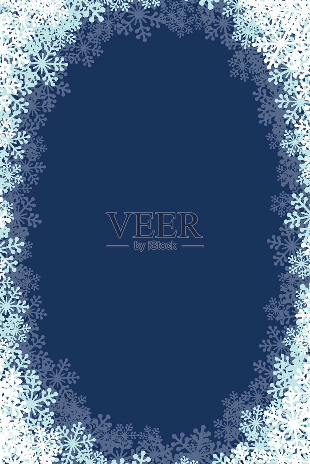 圣诞节雪花空白框插画图片素材