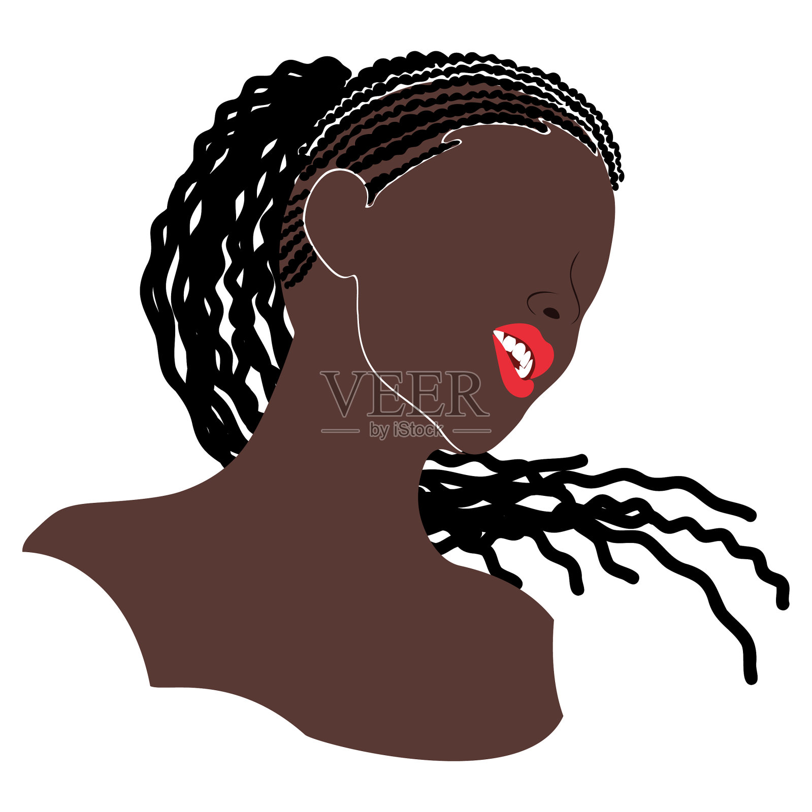 黑皮肤女性肖像设计元素图片
