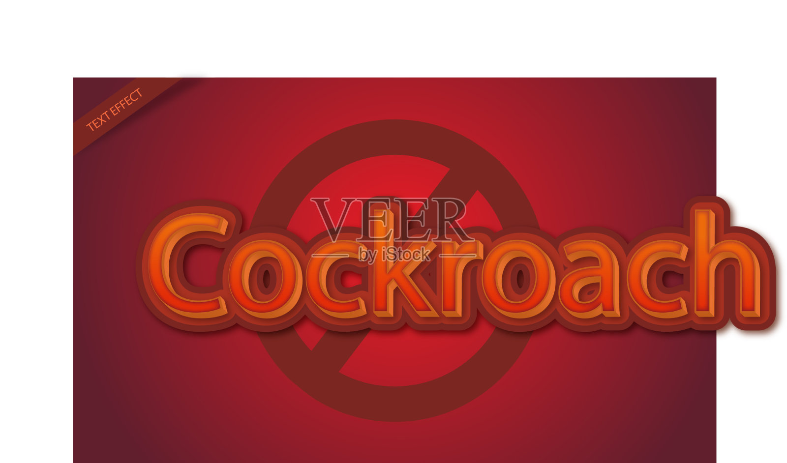 蟑螂彩色文字效果设计模板插画图片素材