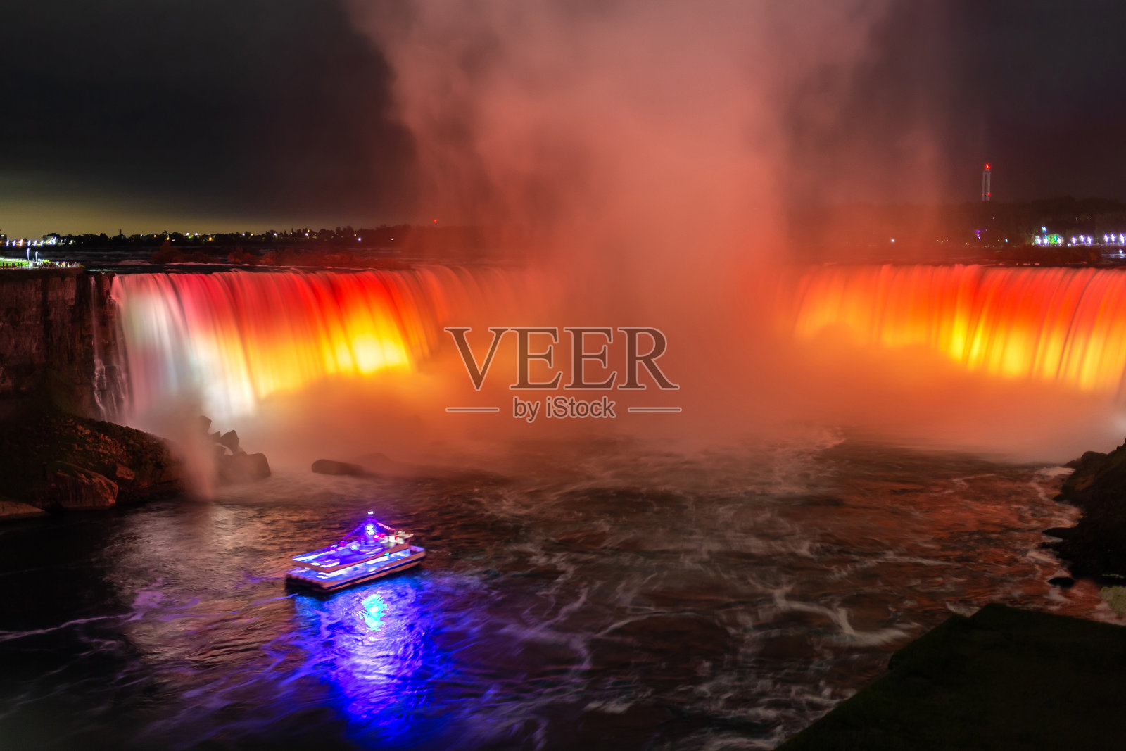 尼亚加拉瀑布，马蹄瀑布照片摄影图片