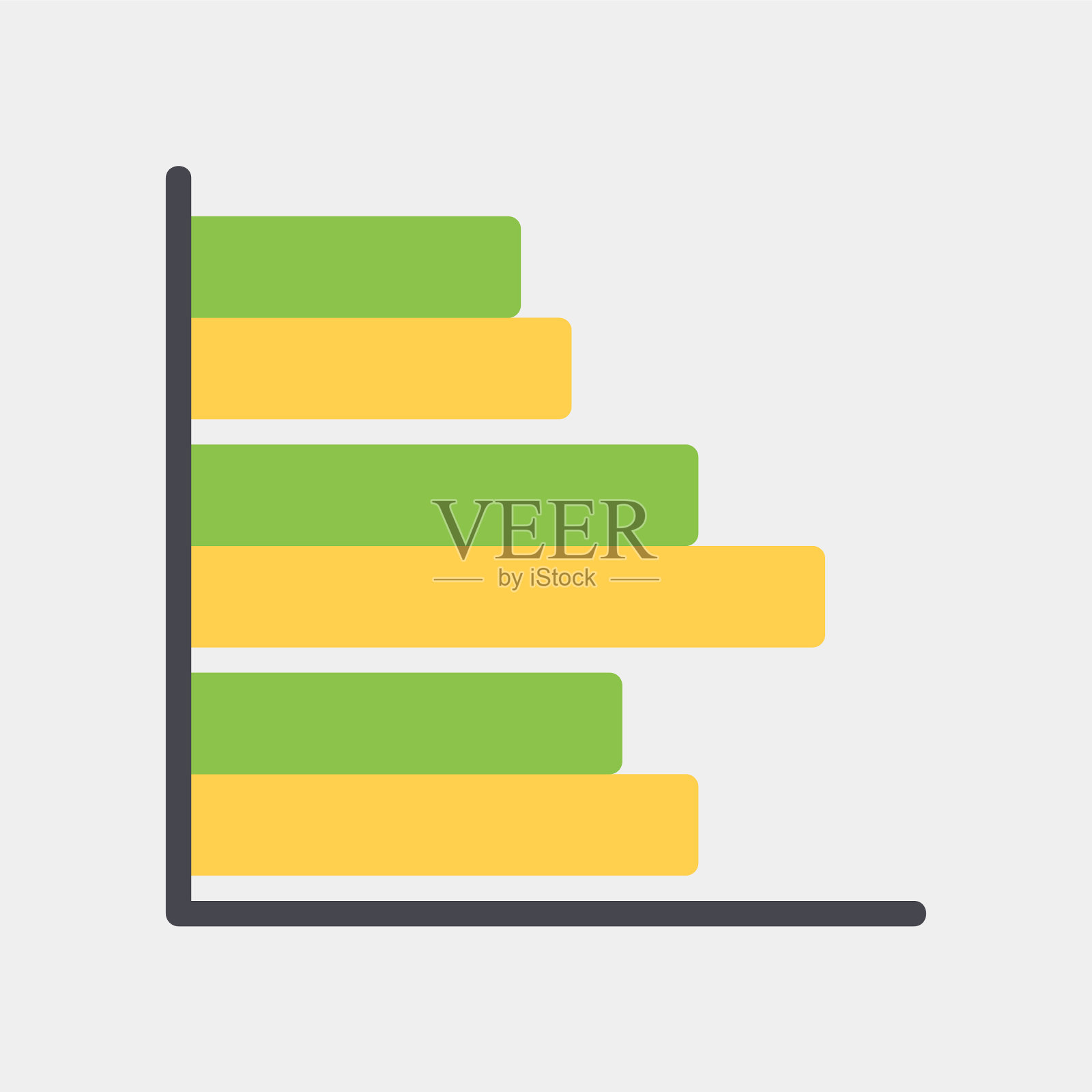 任何项目的扁平风格柱状图图标插画图片素材