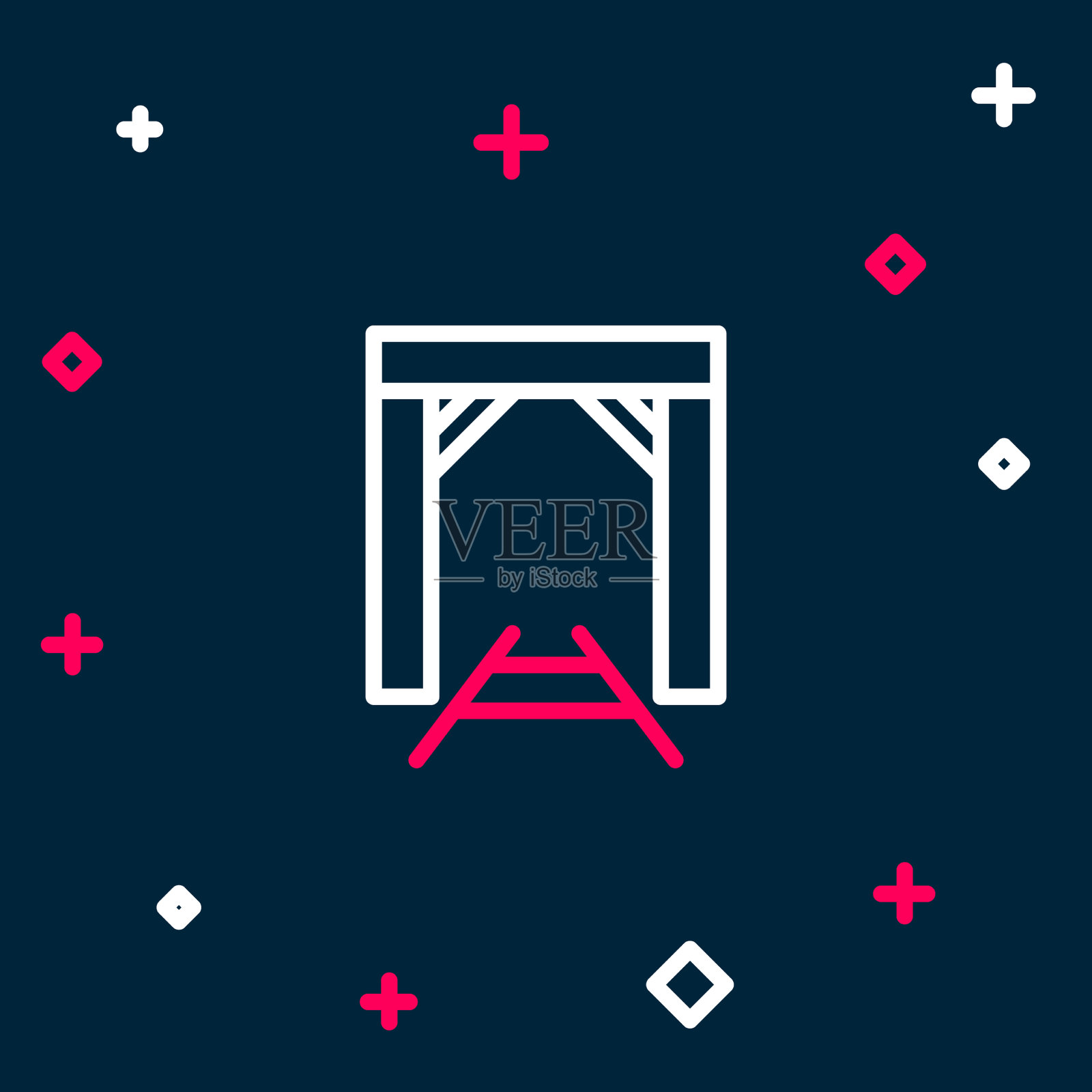 线水雷入口图标孤立在蓝色插画图片素材