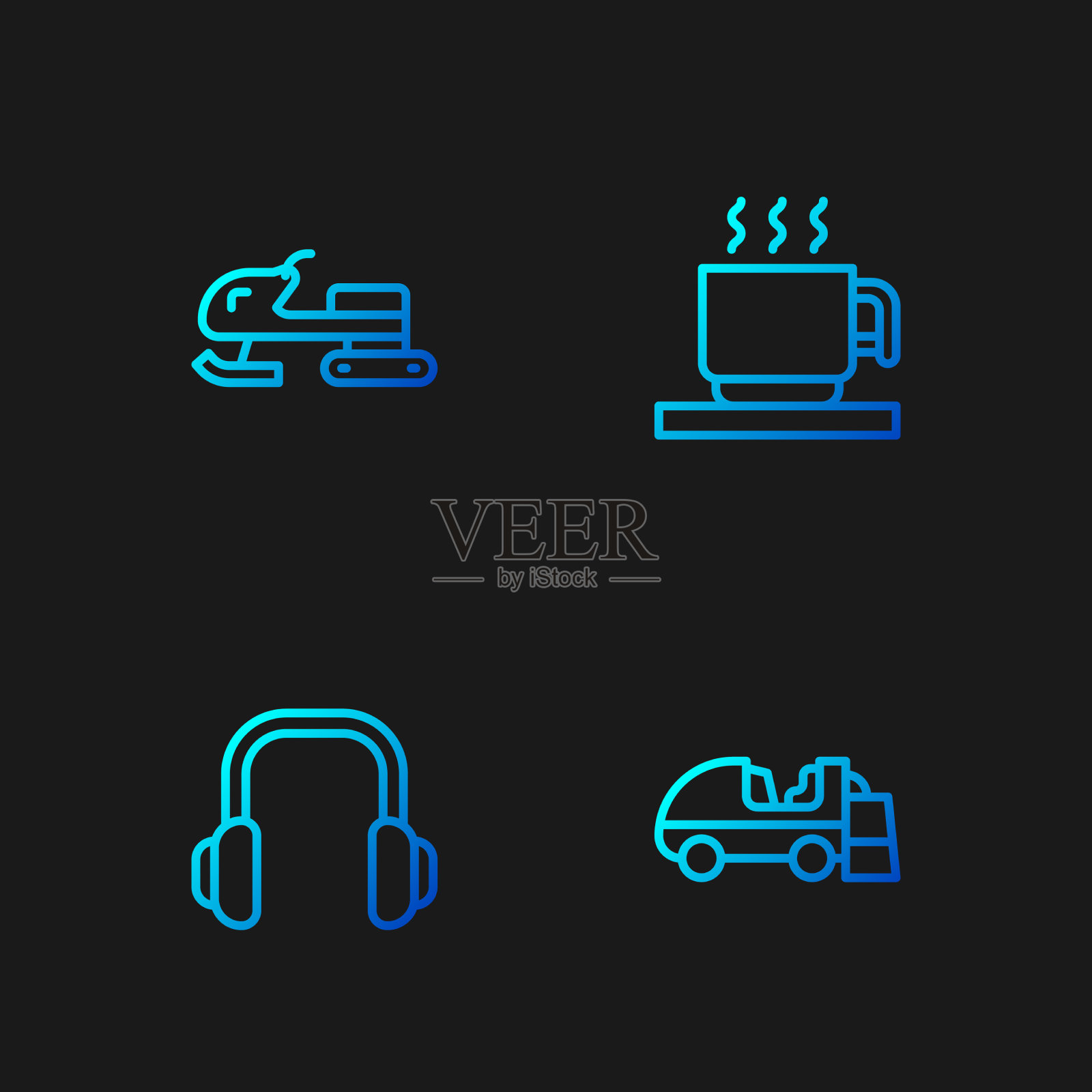 设置线冰表面冬季耳机图标素材