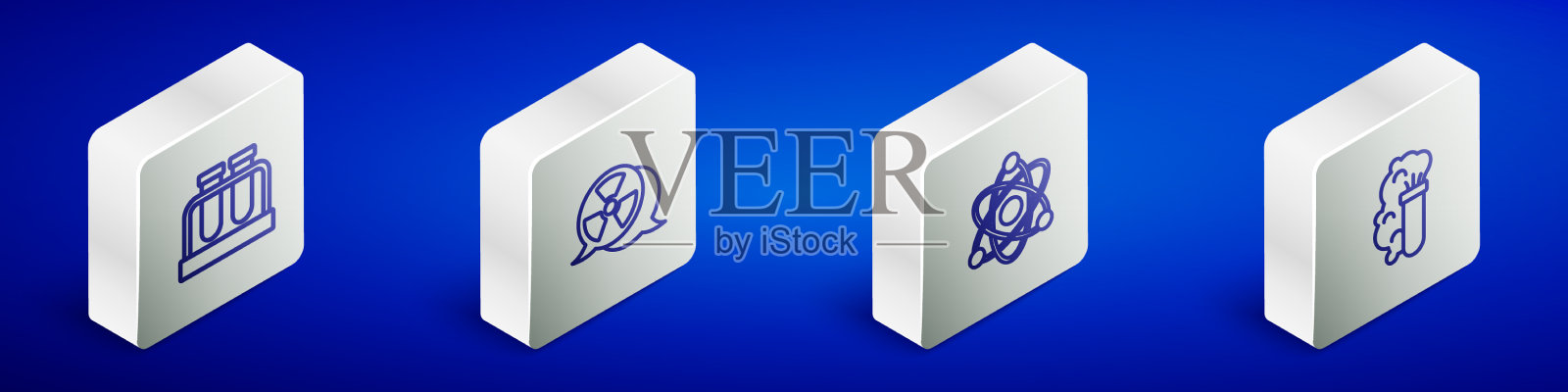 设置等距线试管和烧瓶图标素材