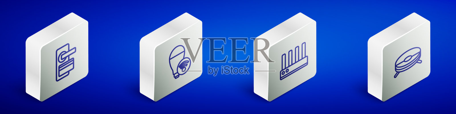 设置等距线数字门锁智能灯图标素材