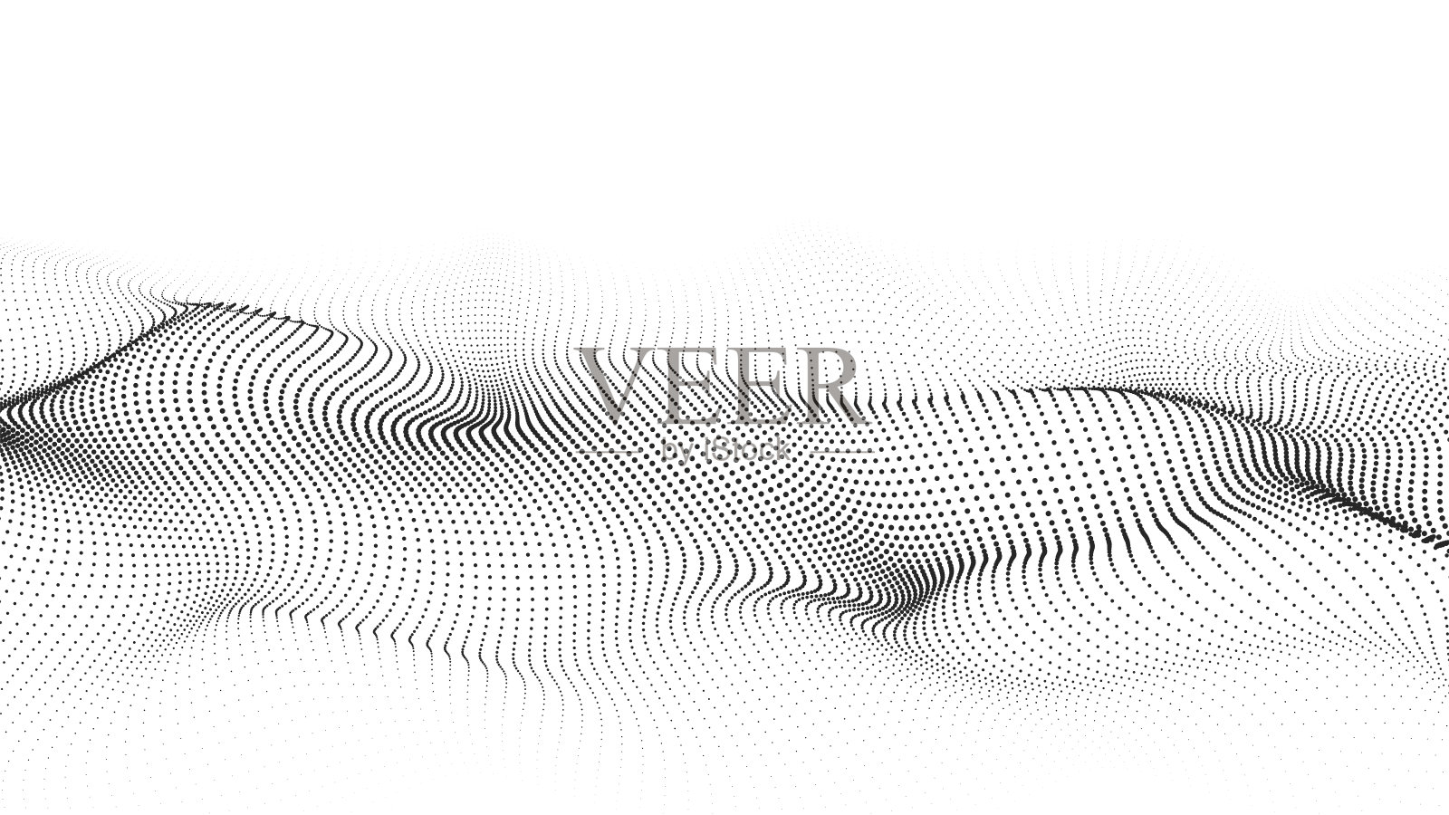 波3 d。波的粒子。抽象的白色几何背景。大数据。技术说明。插画图片素材