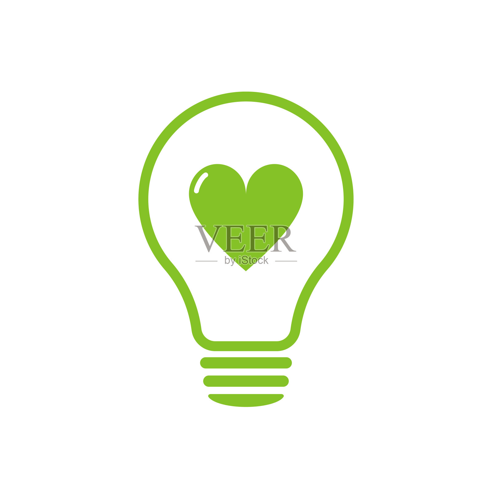 灯泡，爱，心。灯环境，热爱自然。插图插画图片素材