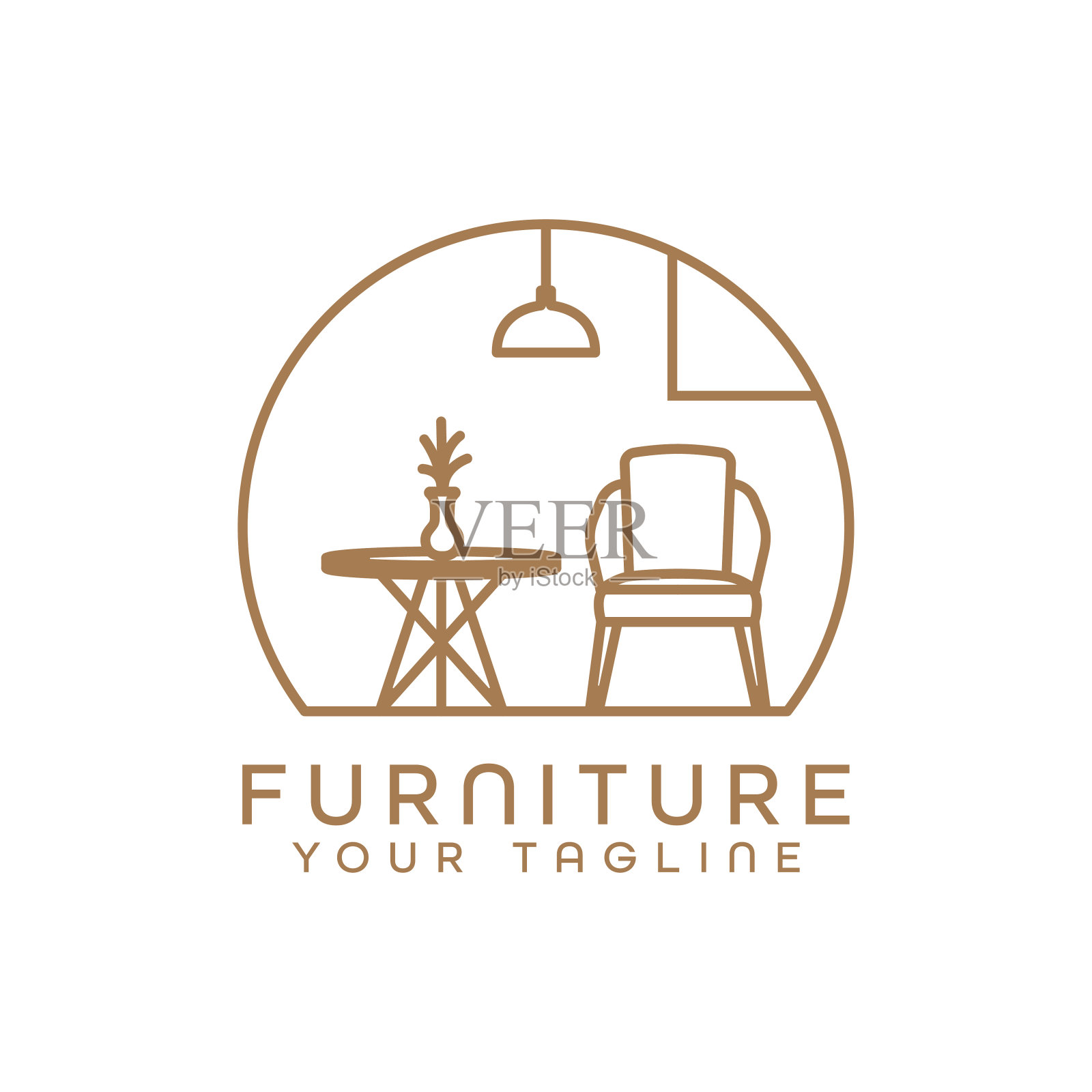 家具画廊室内标志设计插画图片素材