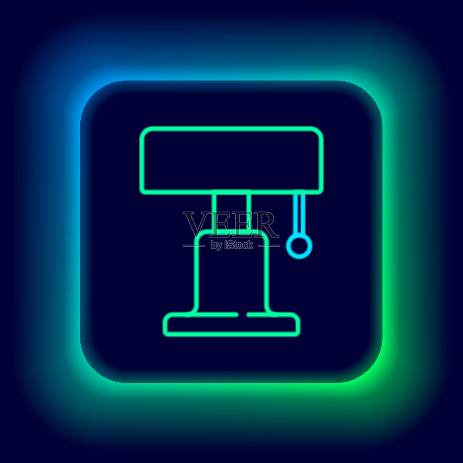 发光的霓虹灯线表灯图标隔离上插画图片素材