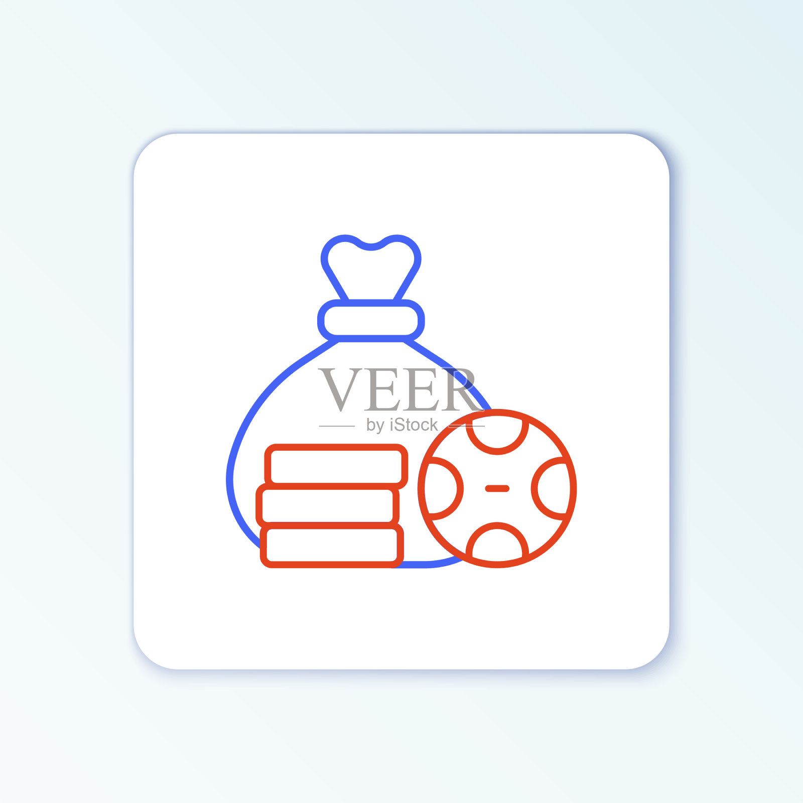 线钱袋图标孤立在白色背景图标素材