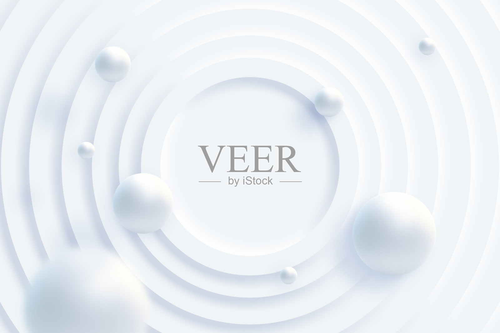 俯视图简单的空白色圆形讲台舞台背景。未来的技术设计。抽象的内部参数。空白打开3D插图模型。白色建筑苍白的几何图案。照片摄影图片