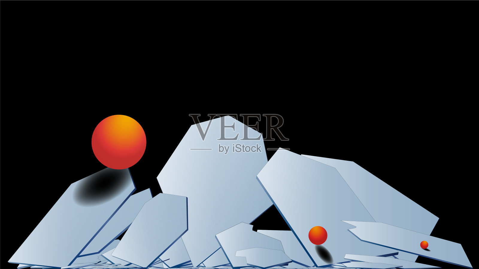 时尚的现代3d多边形背景的下降插画图片素材