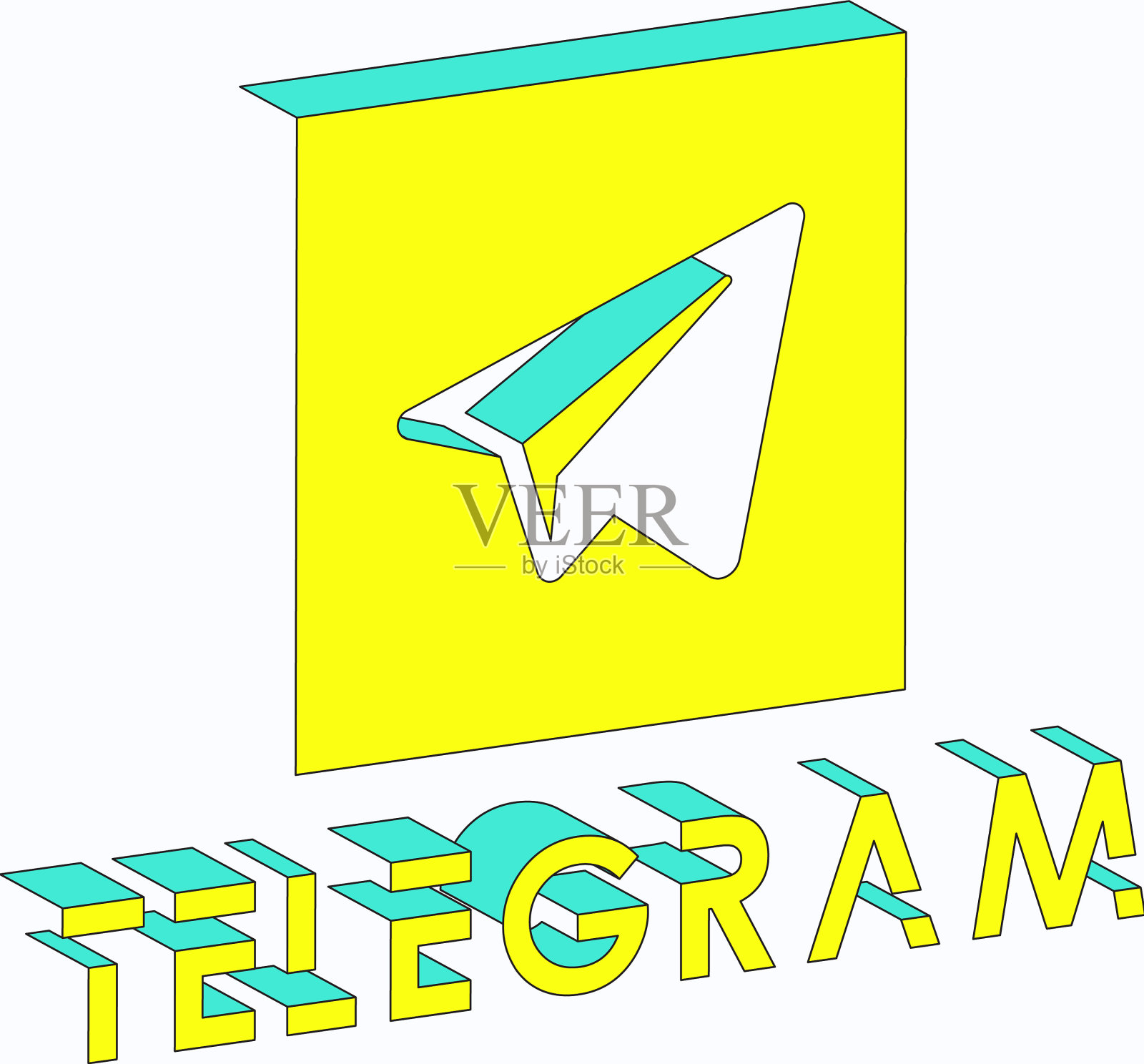 电报等距插画图片素材