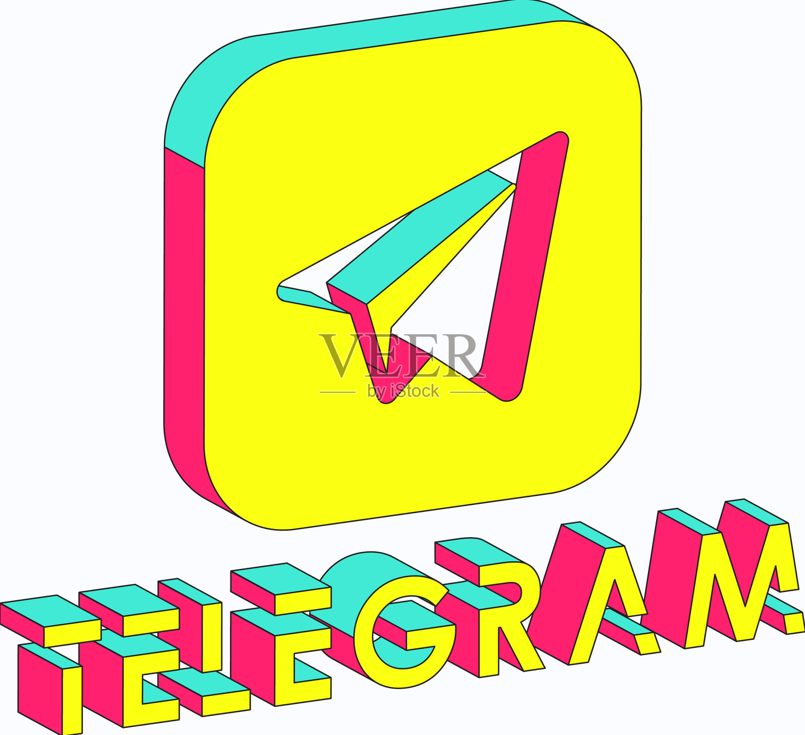 电报等距插画图片素材