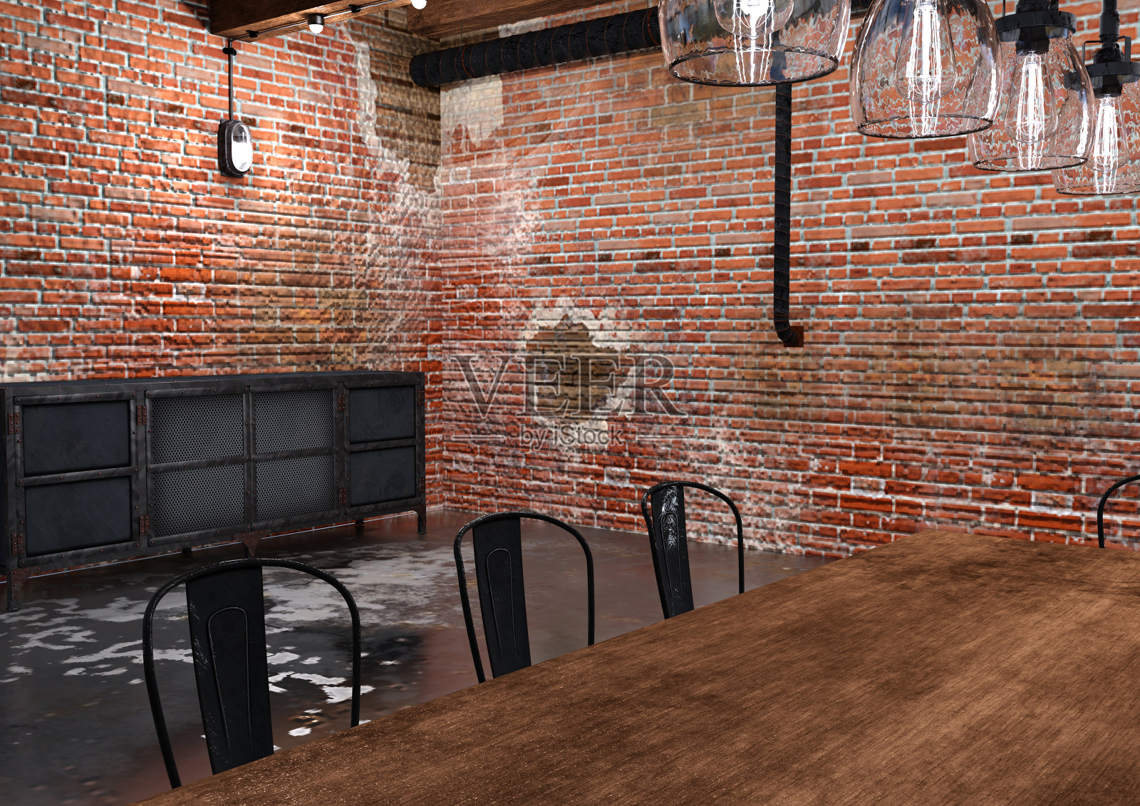 3D插图工业阁楼照片摄影图片