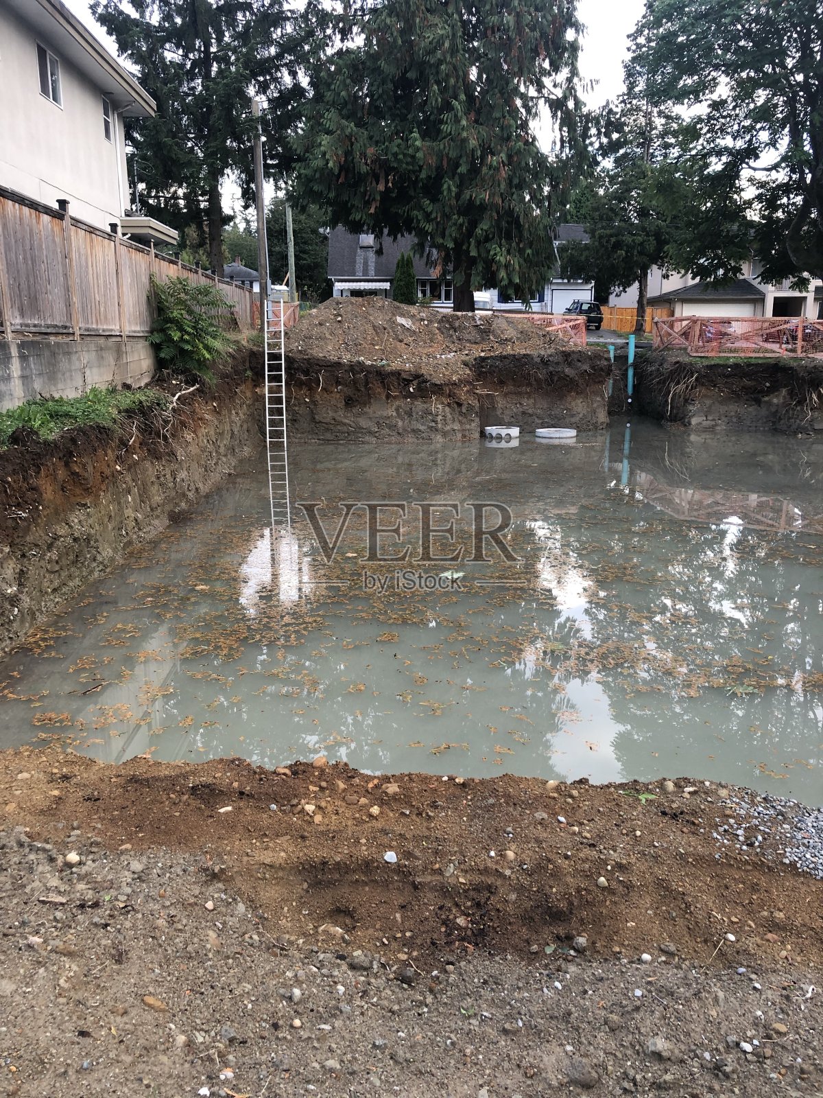 城市住宅地段洪水照片摄影图片