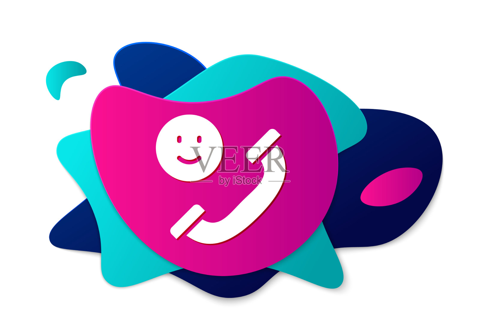 彩色来电手机图标隔离插画图片素材