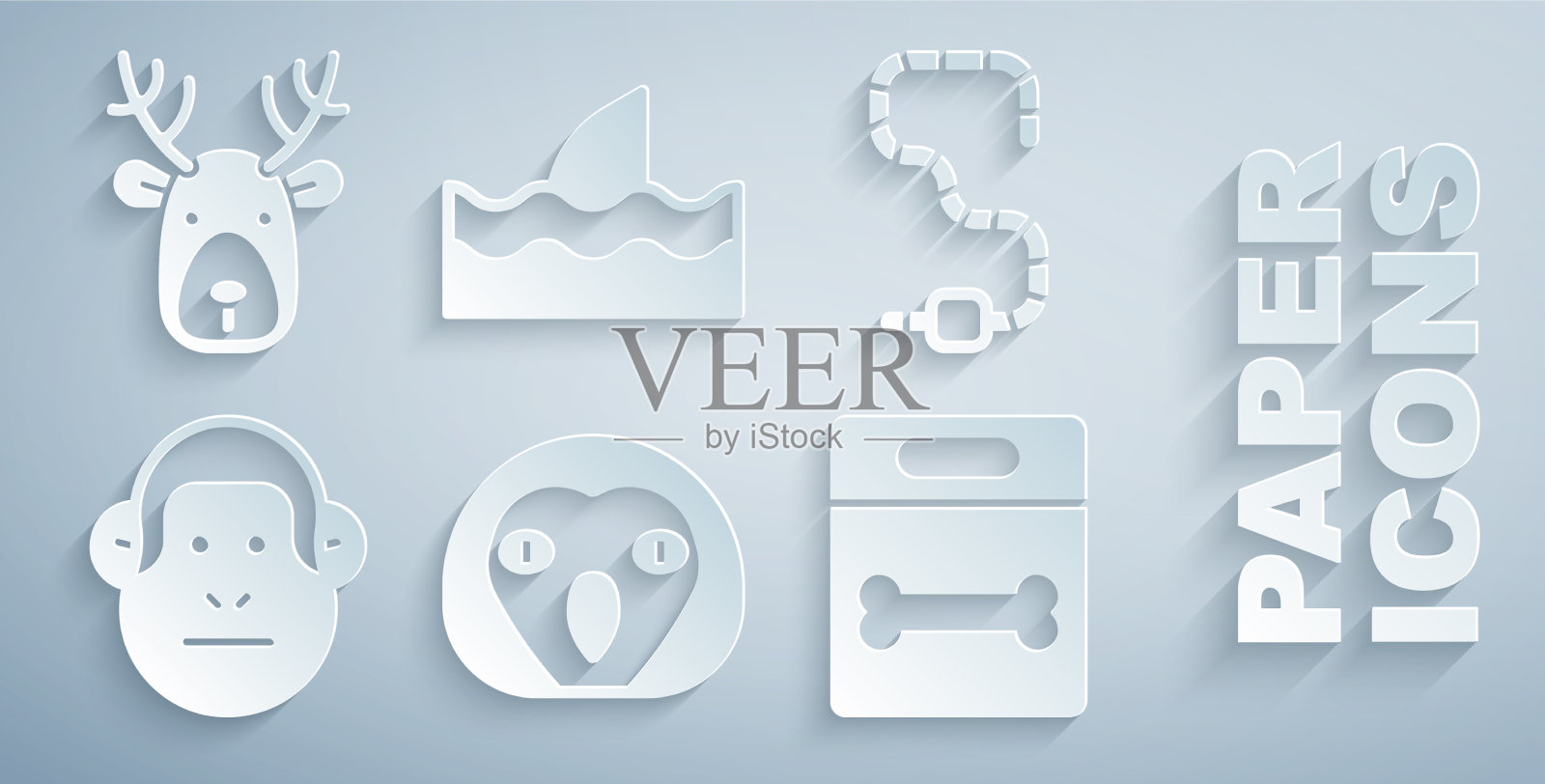 放猫头鹰、鸟、虫、猴、狗、骨、鱼翅进去图标素材