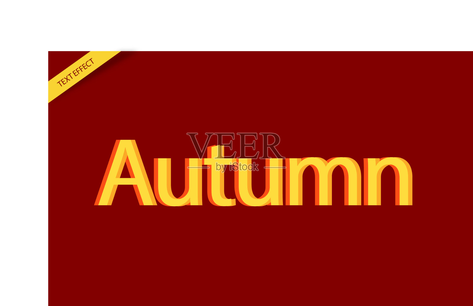 秋叶色彩文字效果插画图片素材
