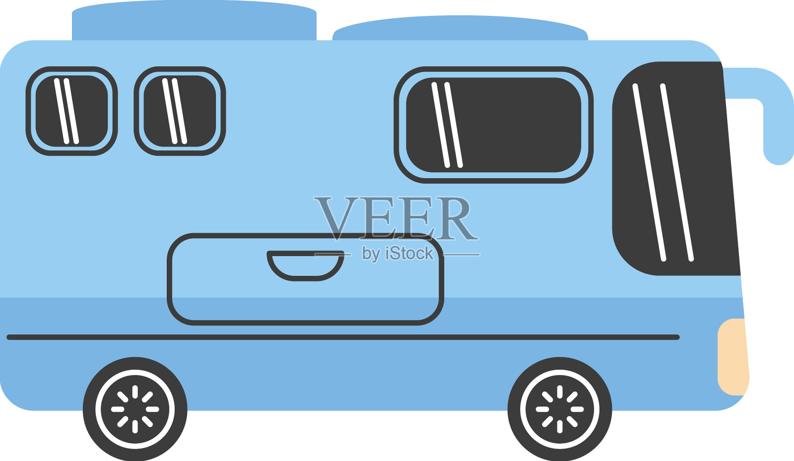 蓝色现代露营者设计元素图片