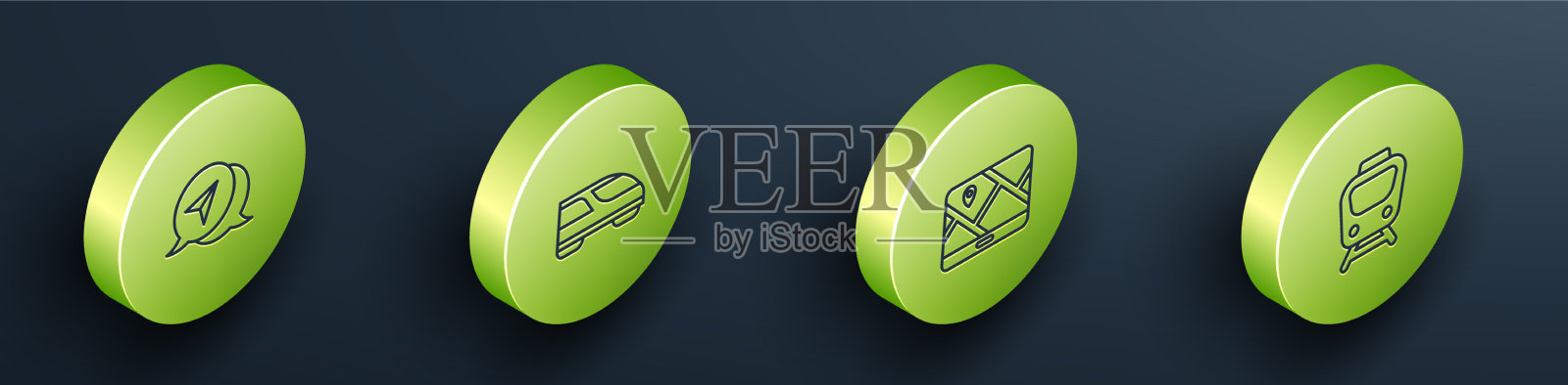 设置城市地图等距线信息图图标素材