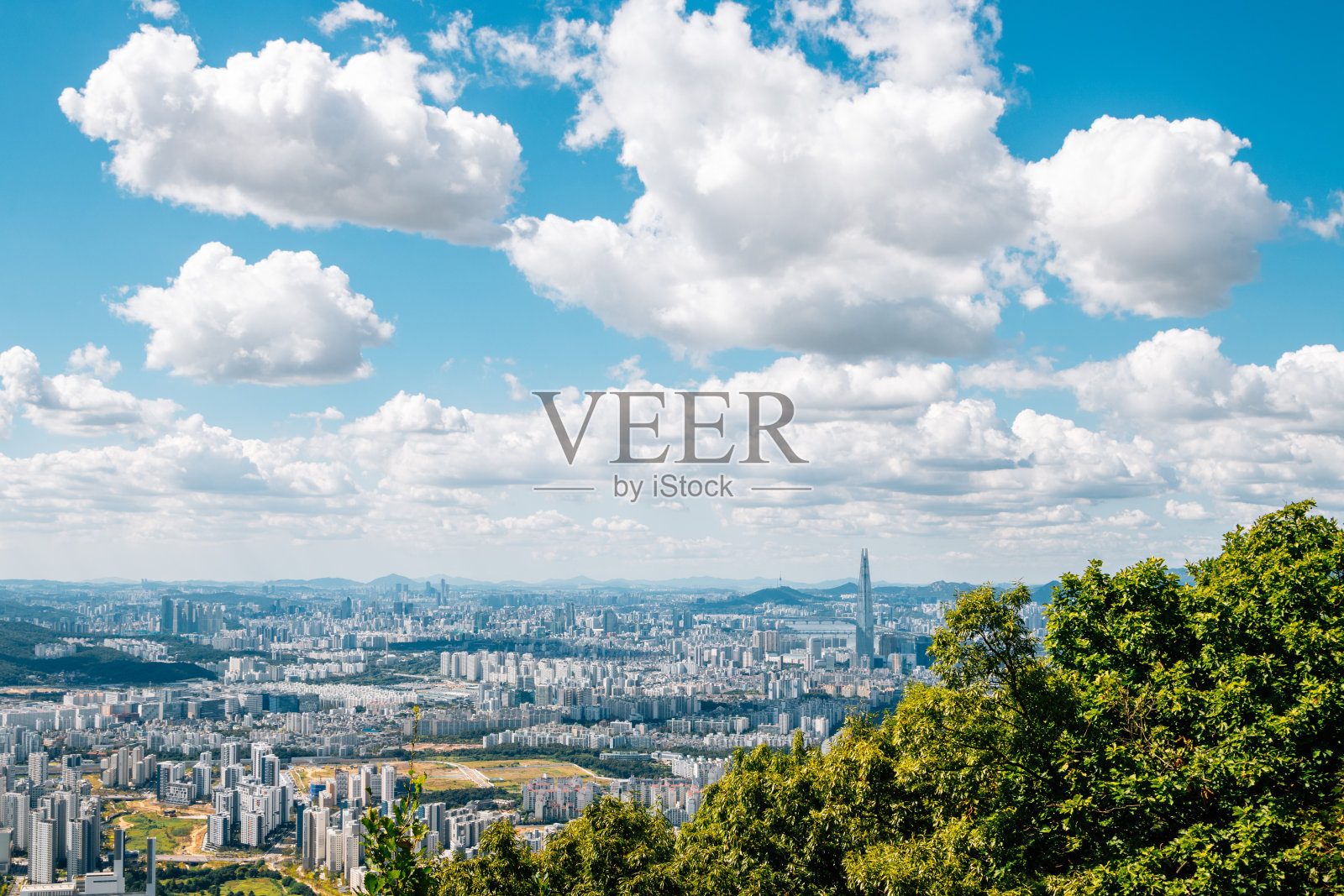 首尔城市全景照片摄影图片