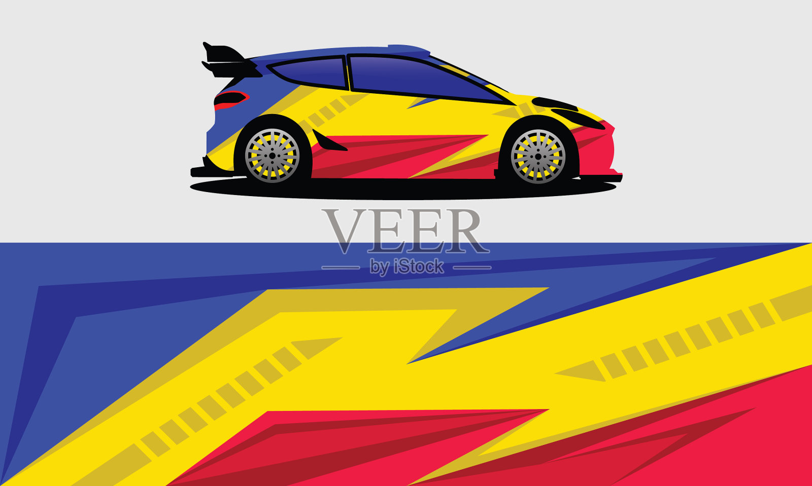 汽车包装安道尔旗模板设计插画图片素材