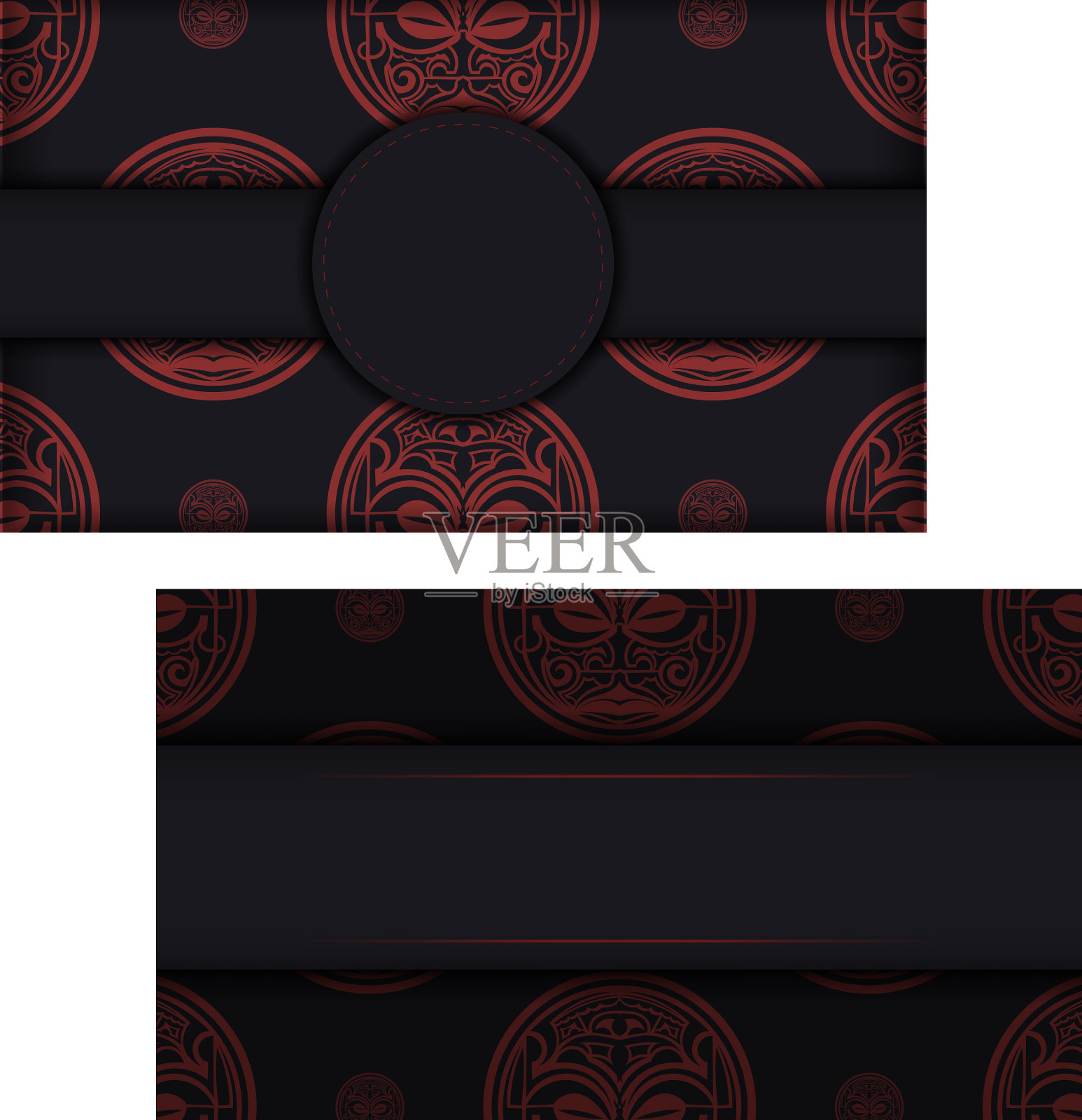 设计明信片黑色与面具毛利插画图片素材