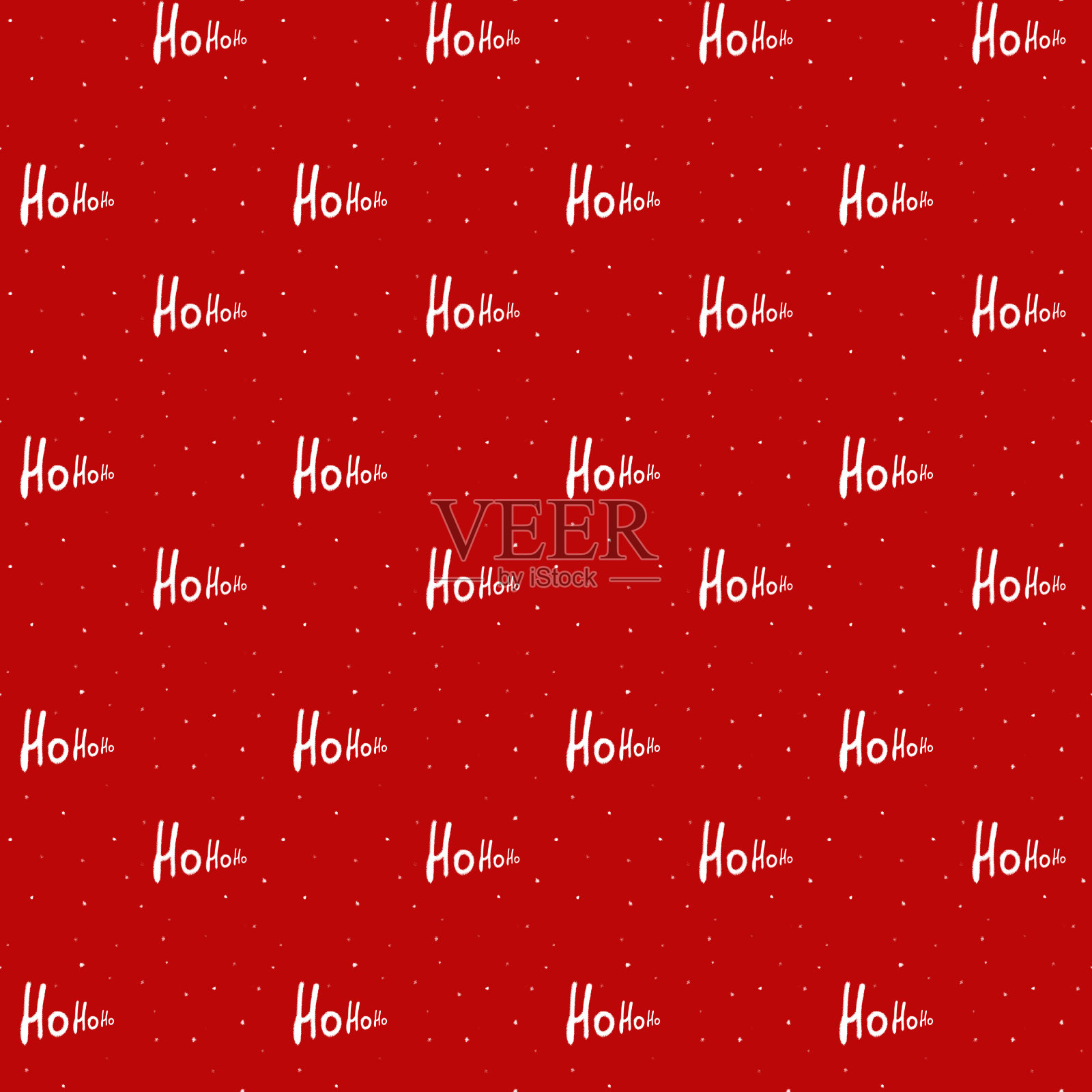 “Hohoho”圣诞短信和红色背景上的雪插画图片素材