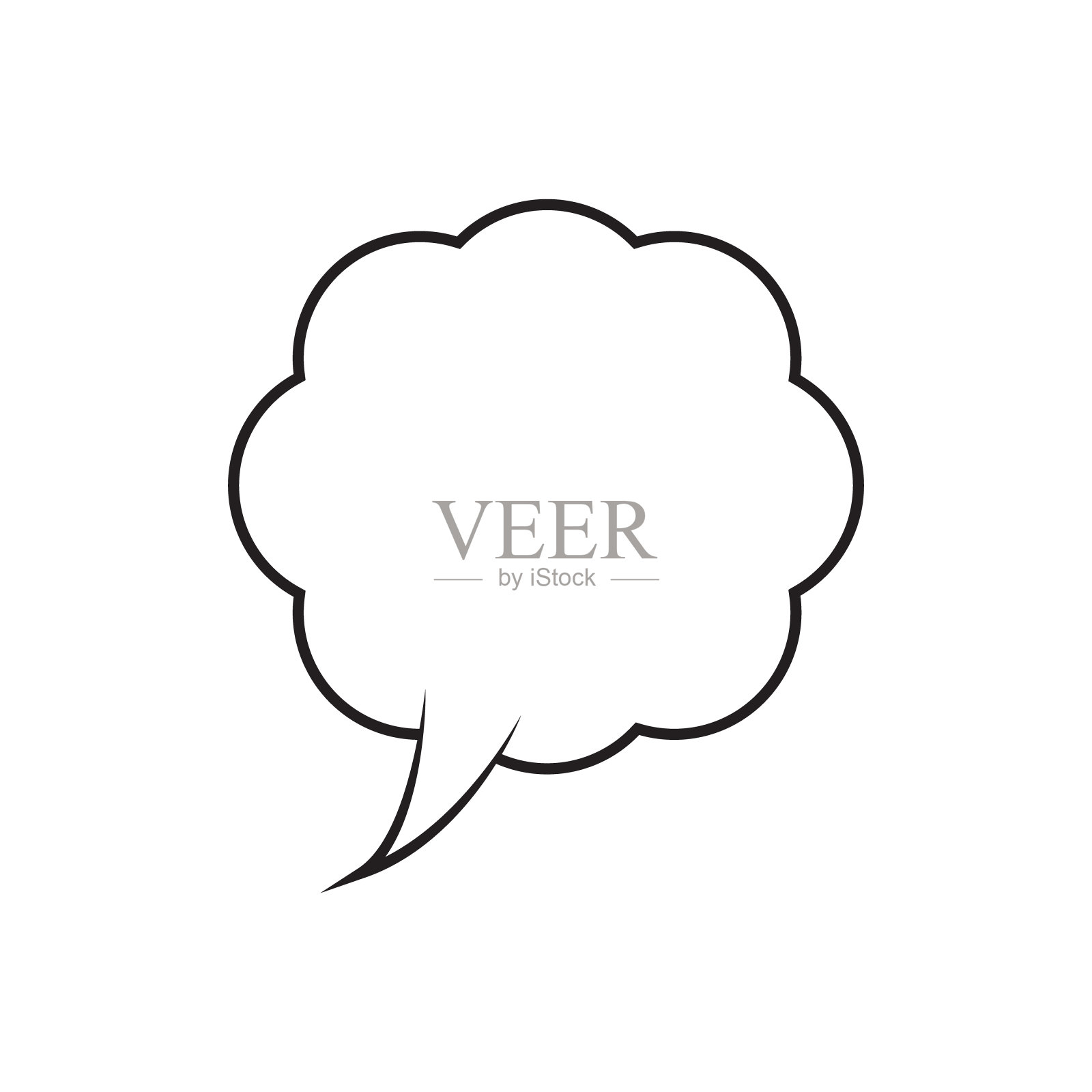 思考云图标向量。认为泡沫隔离。插画图片素材