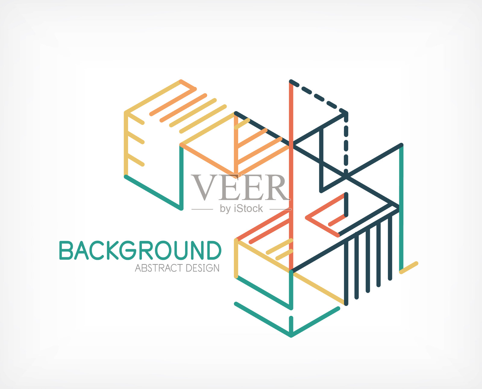 抽象的背景色线在白色上插画图片素材