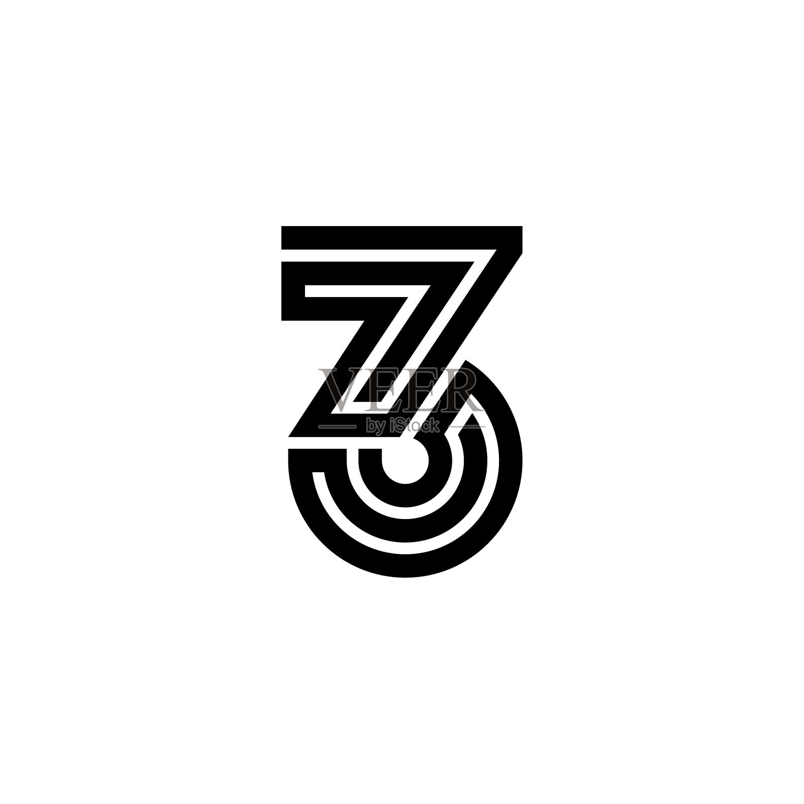 迷宫线字母标识插画图片素材