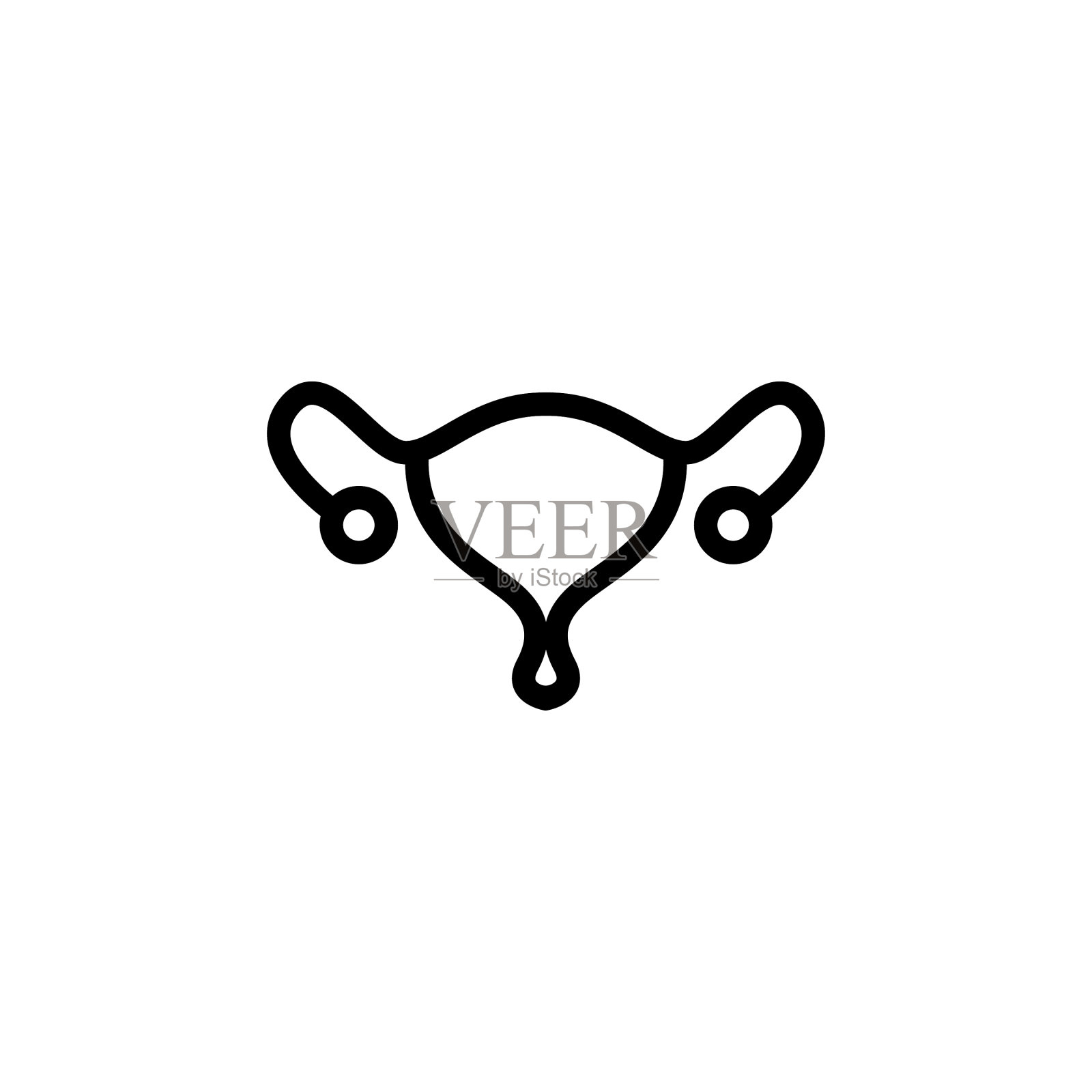 妇科扁平象征女性子宫生殖器插画图片素材