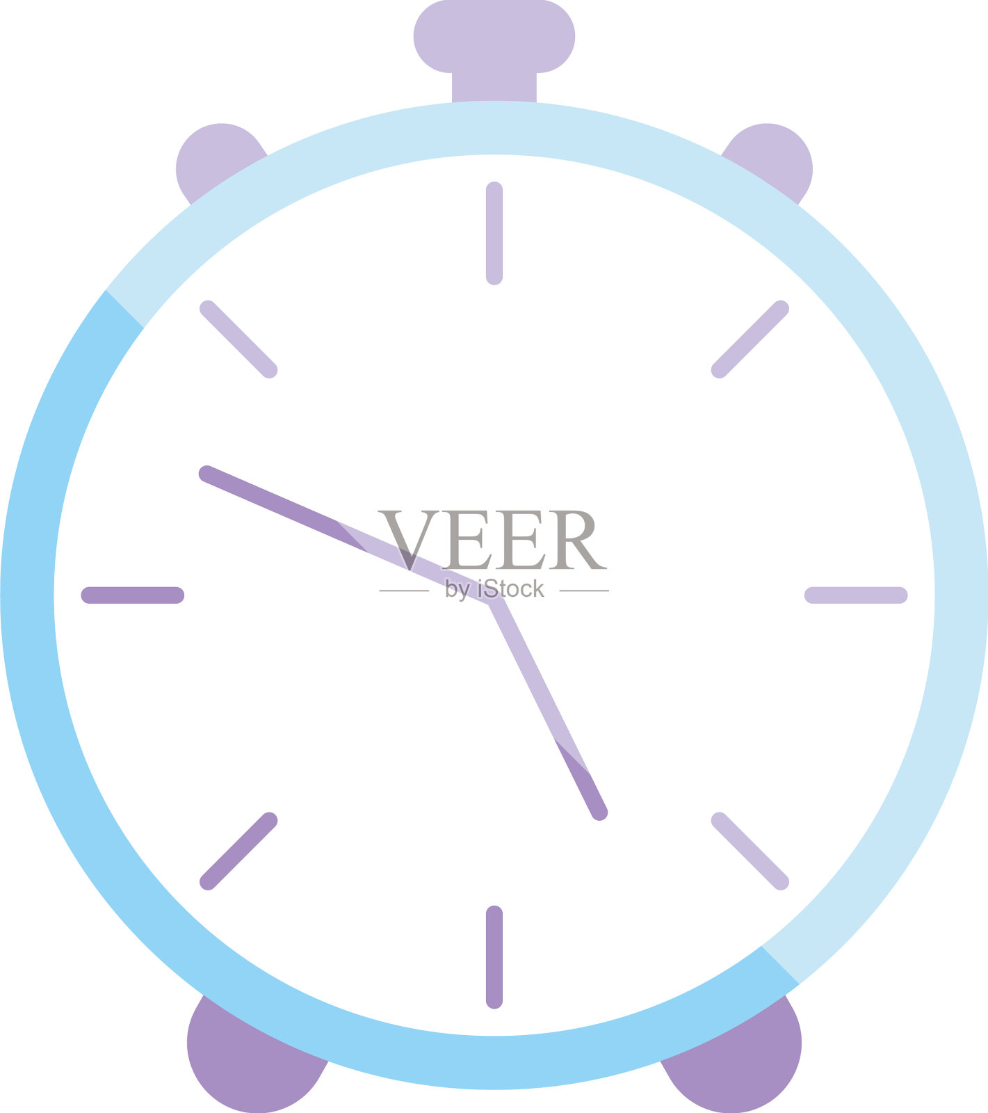 紫色的时钟设计插画图片素材