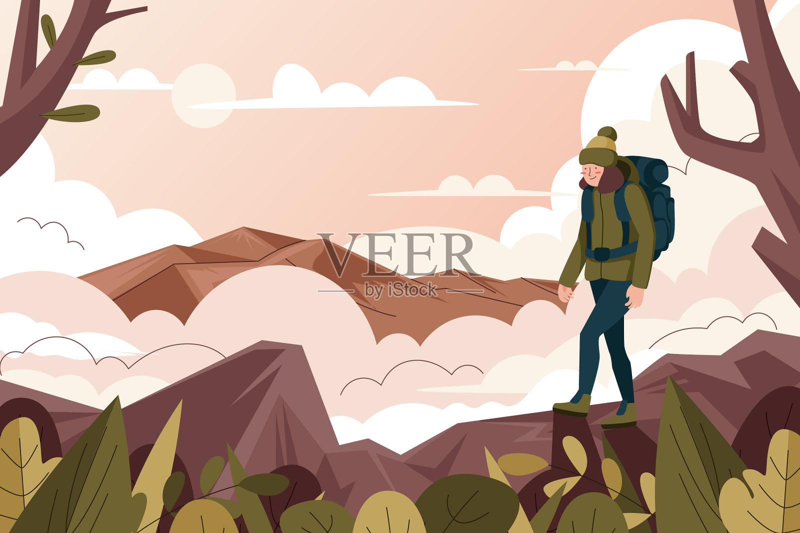 平冒险背景插画图片素材