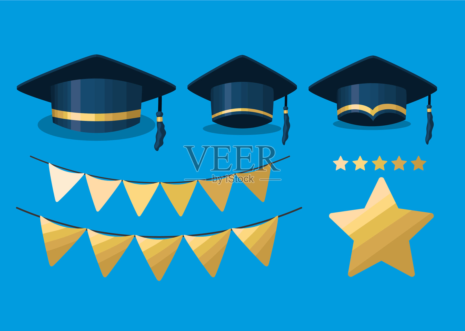 毕业典礼的物品插画图片素材