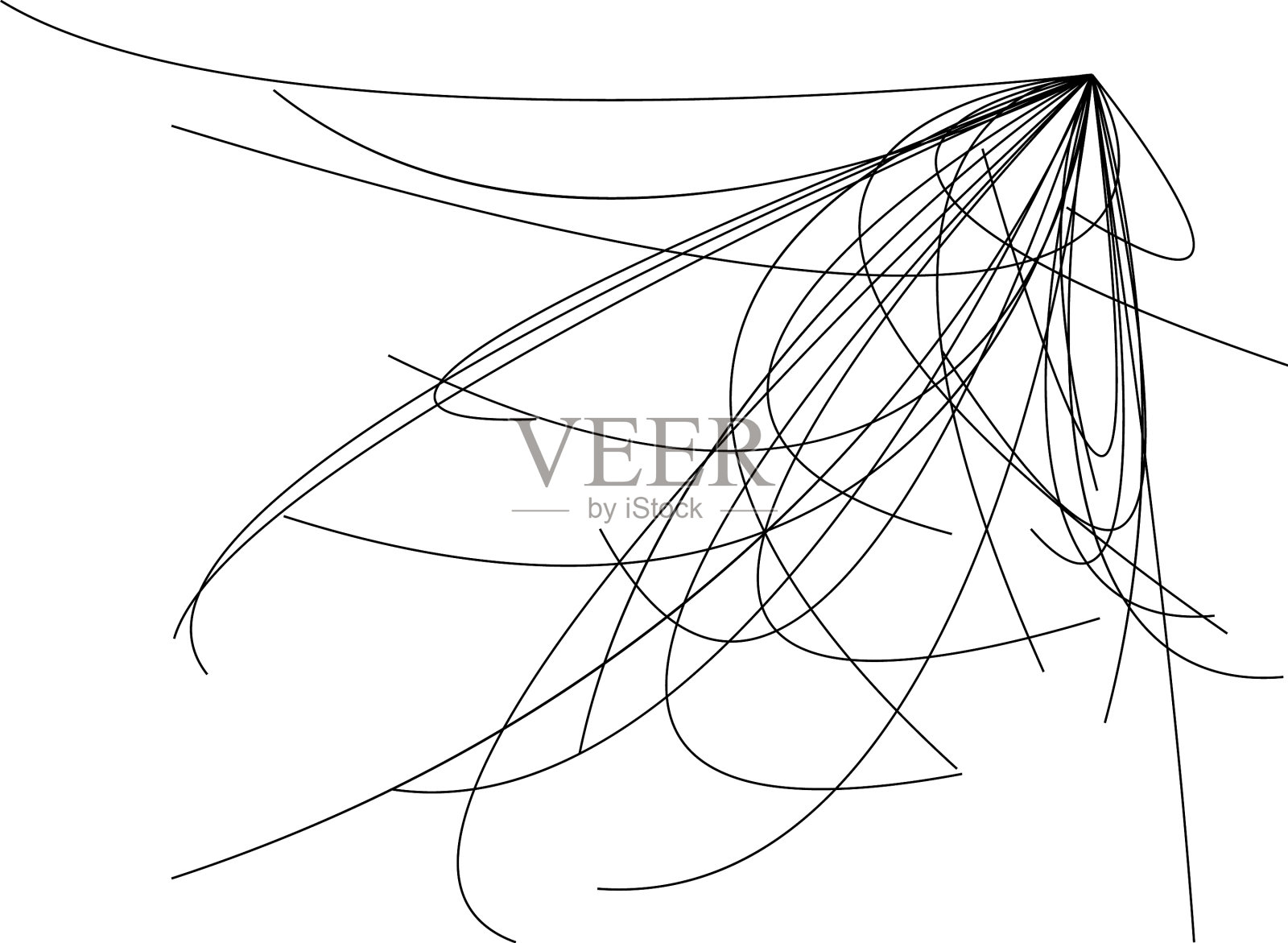 随机曲线，弯弯曲曲，纠结的线结环插画图片素材