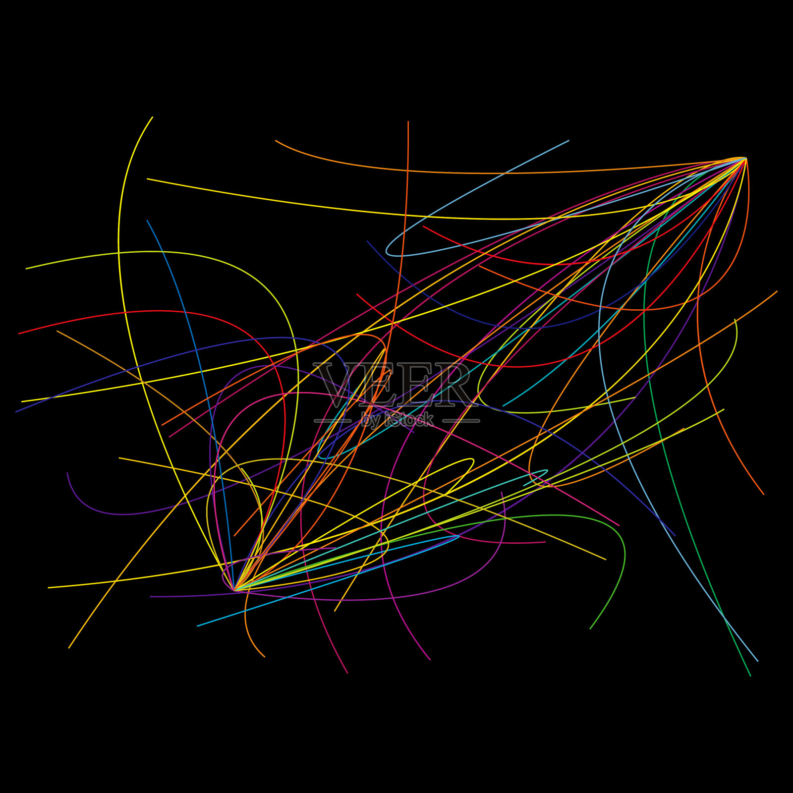 随机曲线，弯弯曲曲，纠结的线结环插画图片素材