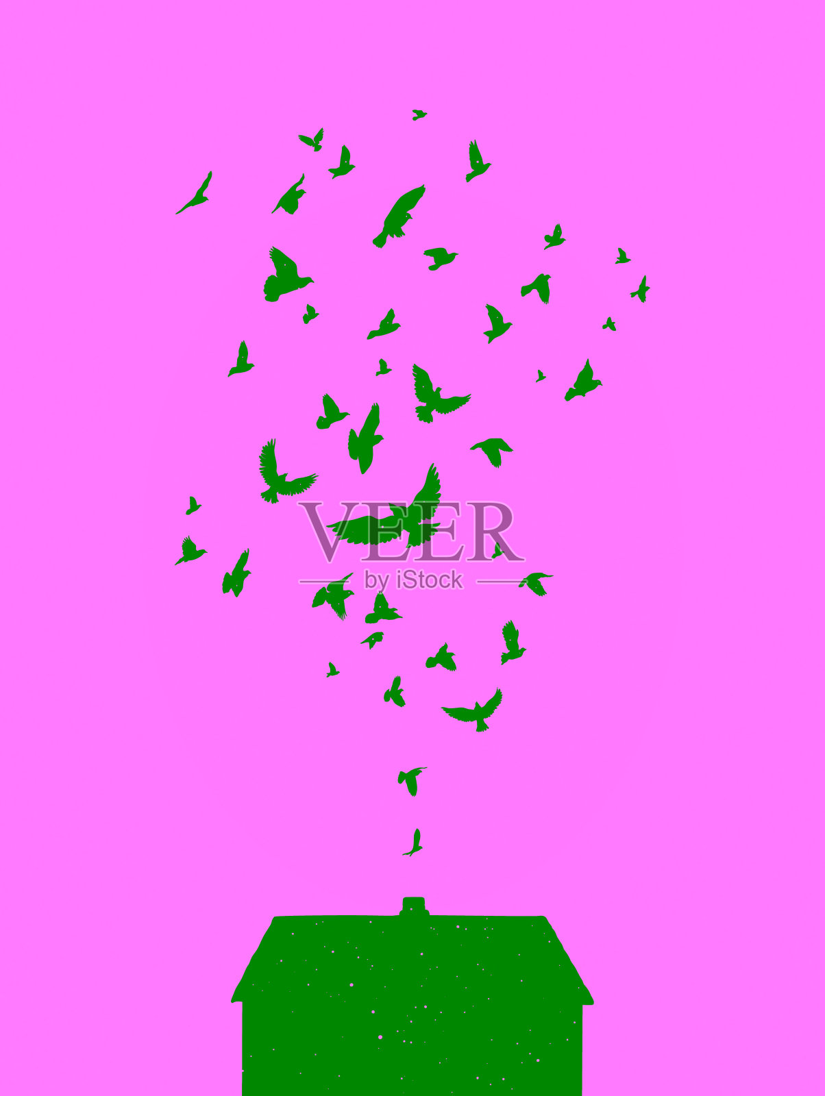 房屋轮廓插画图片素材